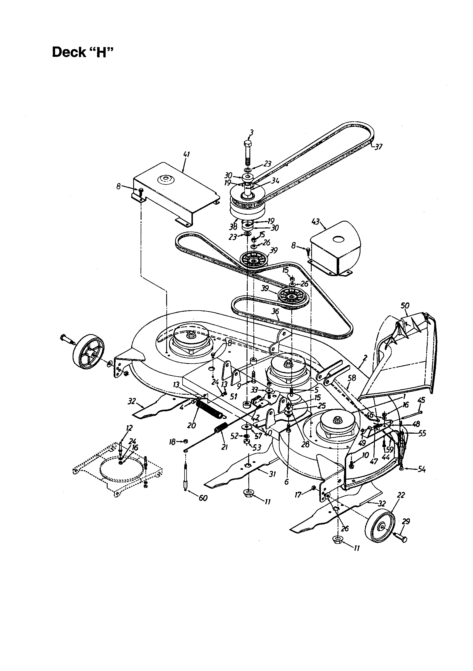 MTD 672 deck "h" diagram