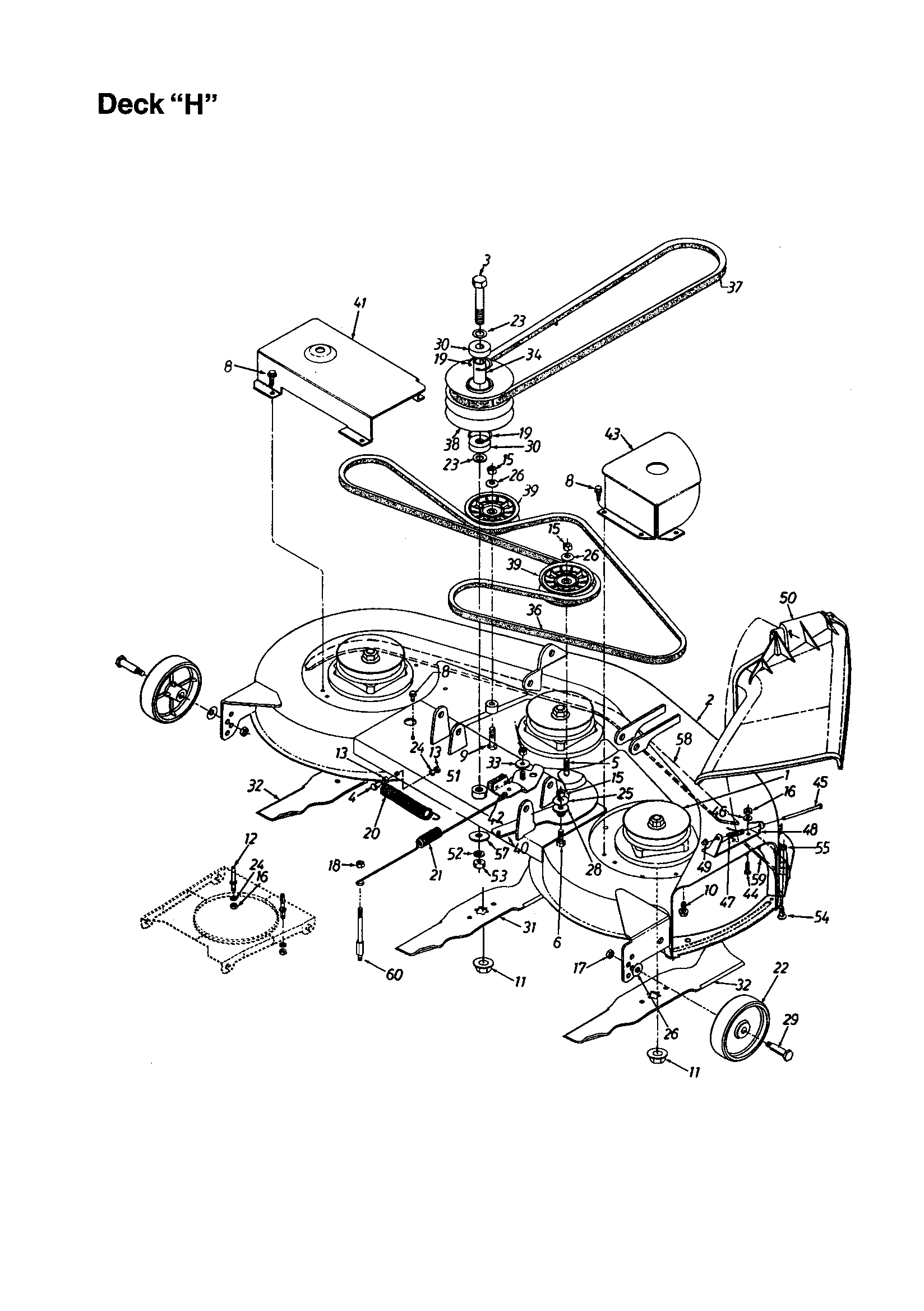 MTD 673 deck "h" diagram