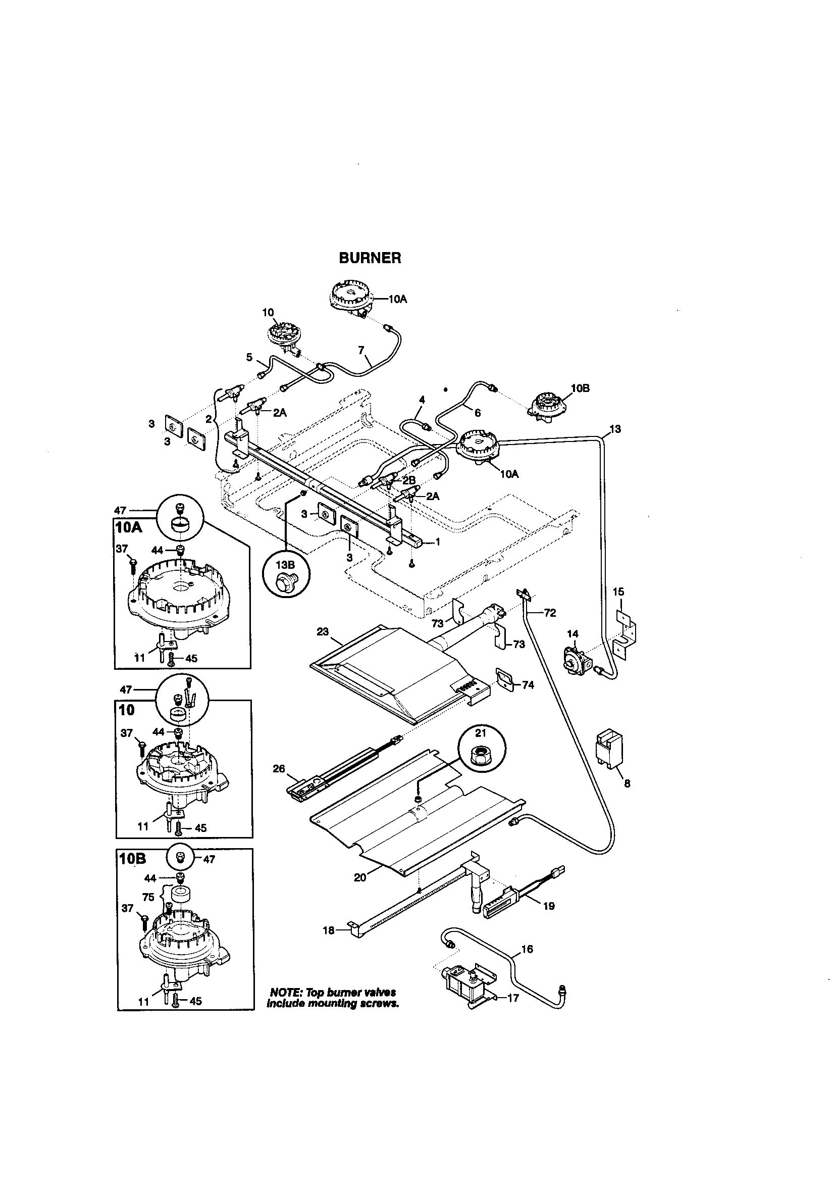 Kenmore 79075904990 burner diagram