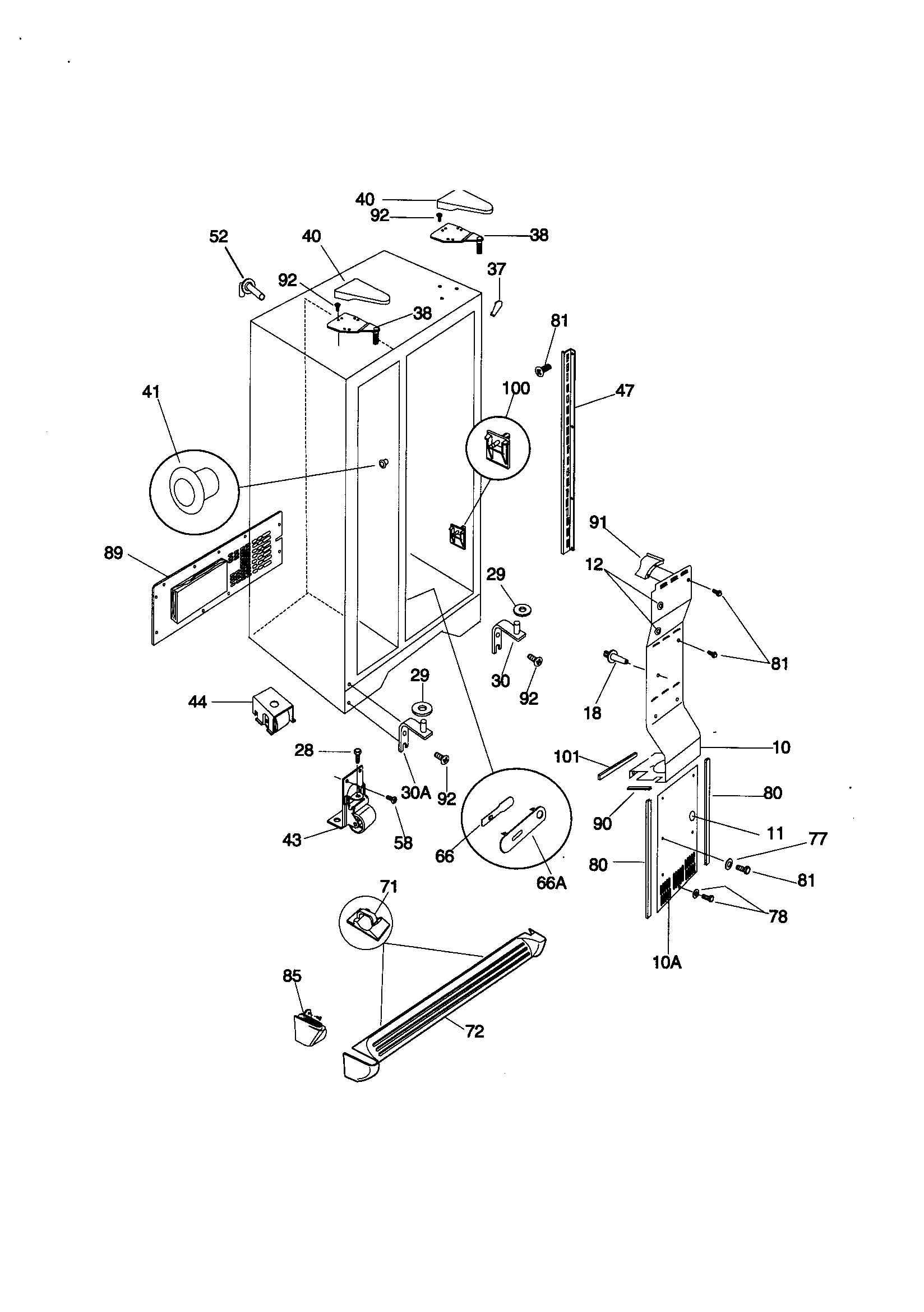 Kenmore 25358672893 cabinet diagram