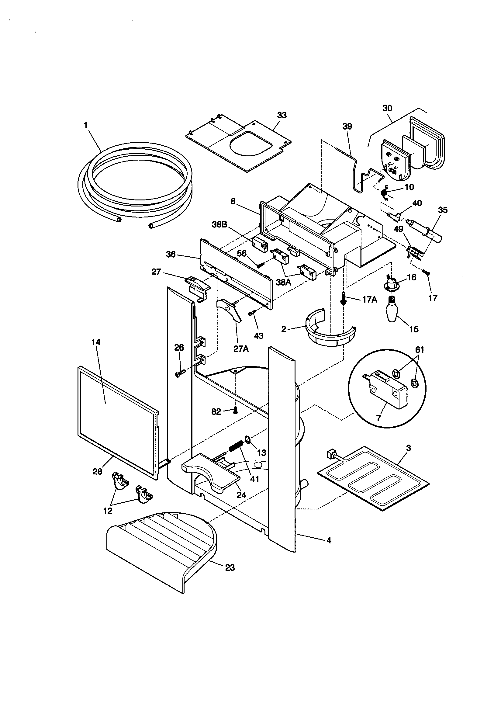 Kenmore 25358672893 dispenser diagram