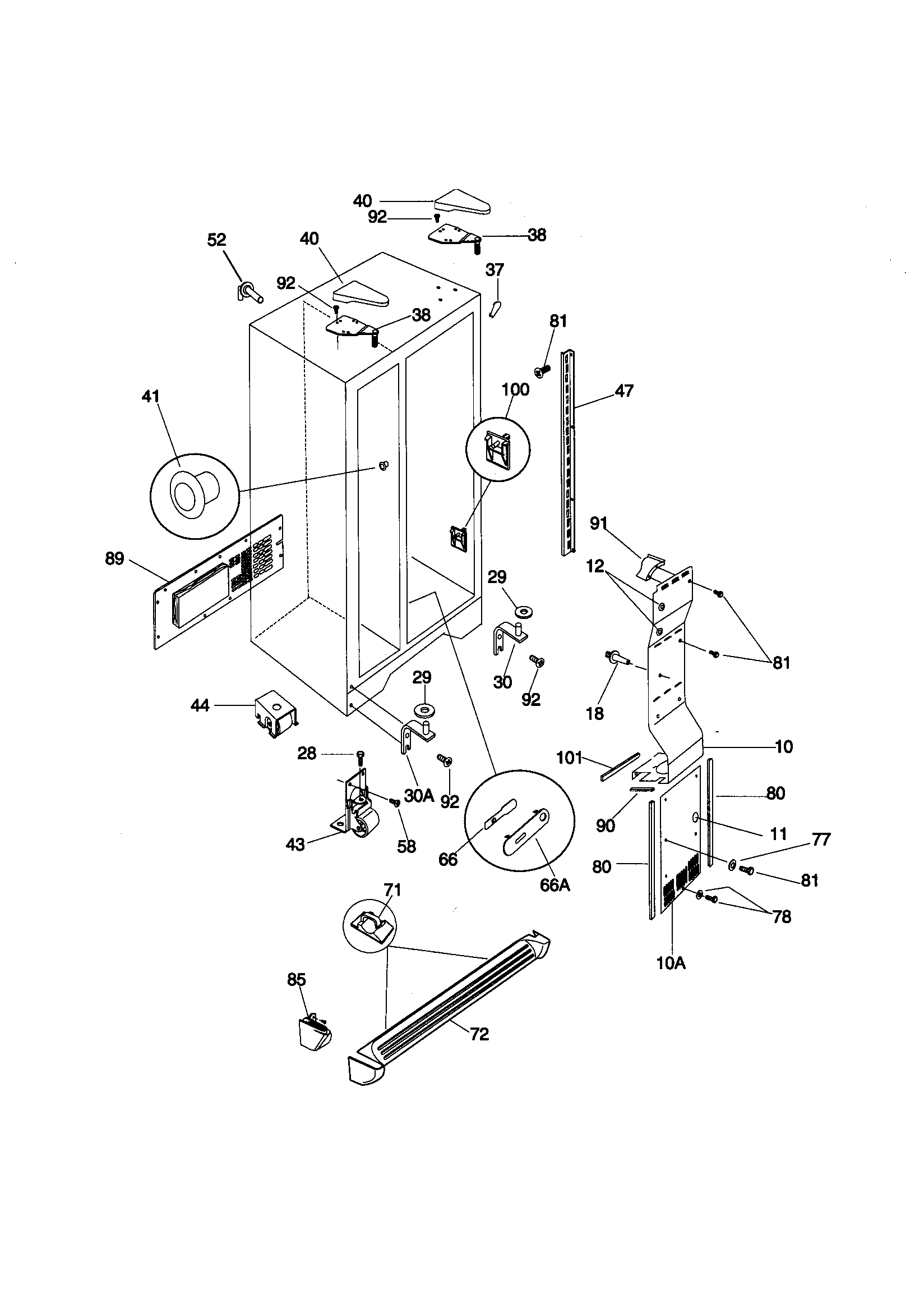 Kenmore 25358672892 cabinet diagram