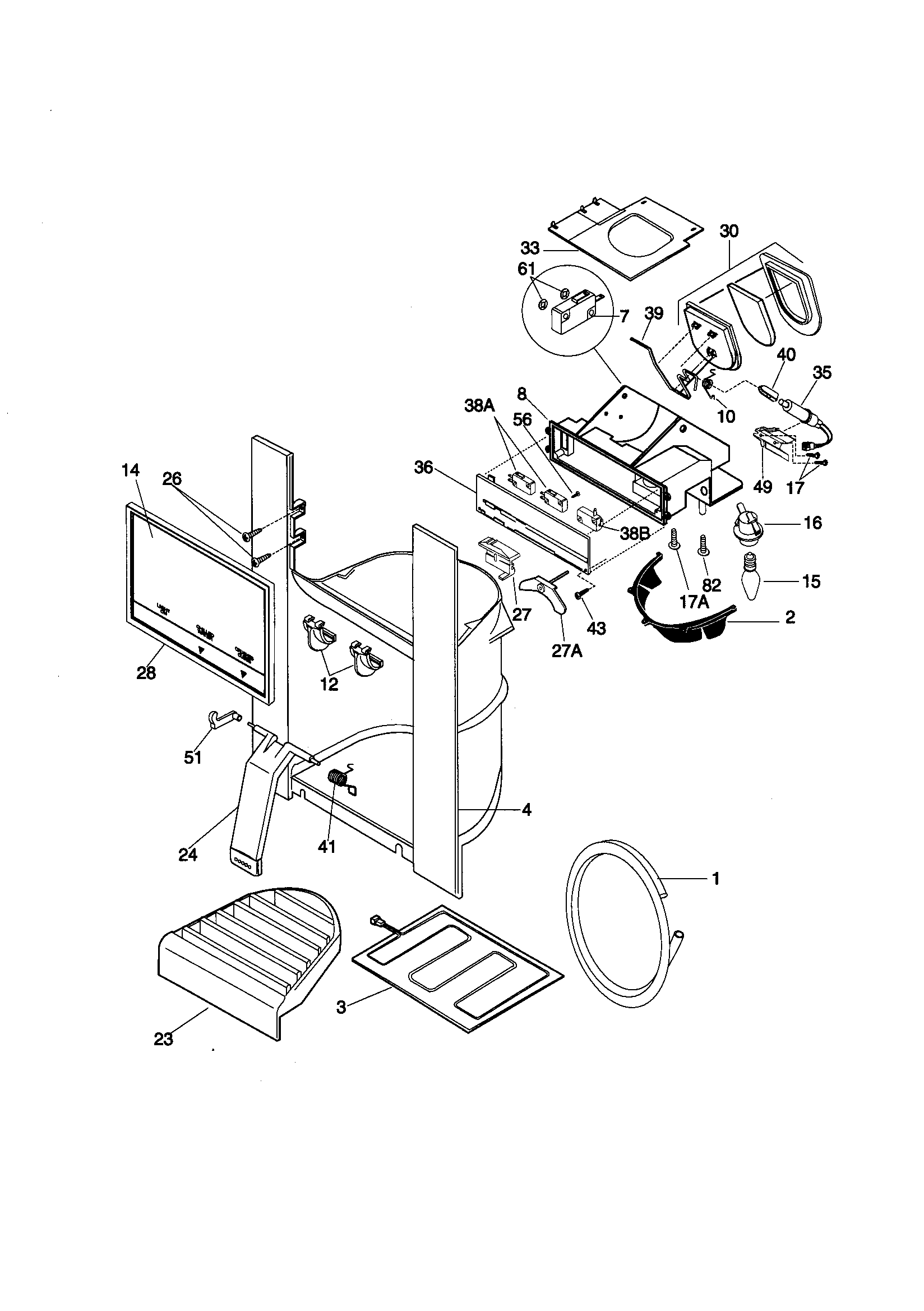Kenmore 25358672892 dispenser diagram