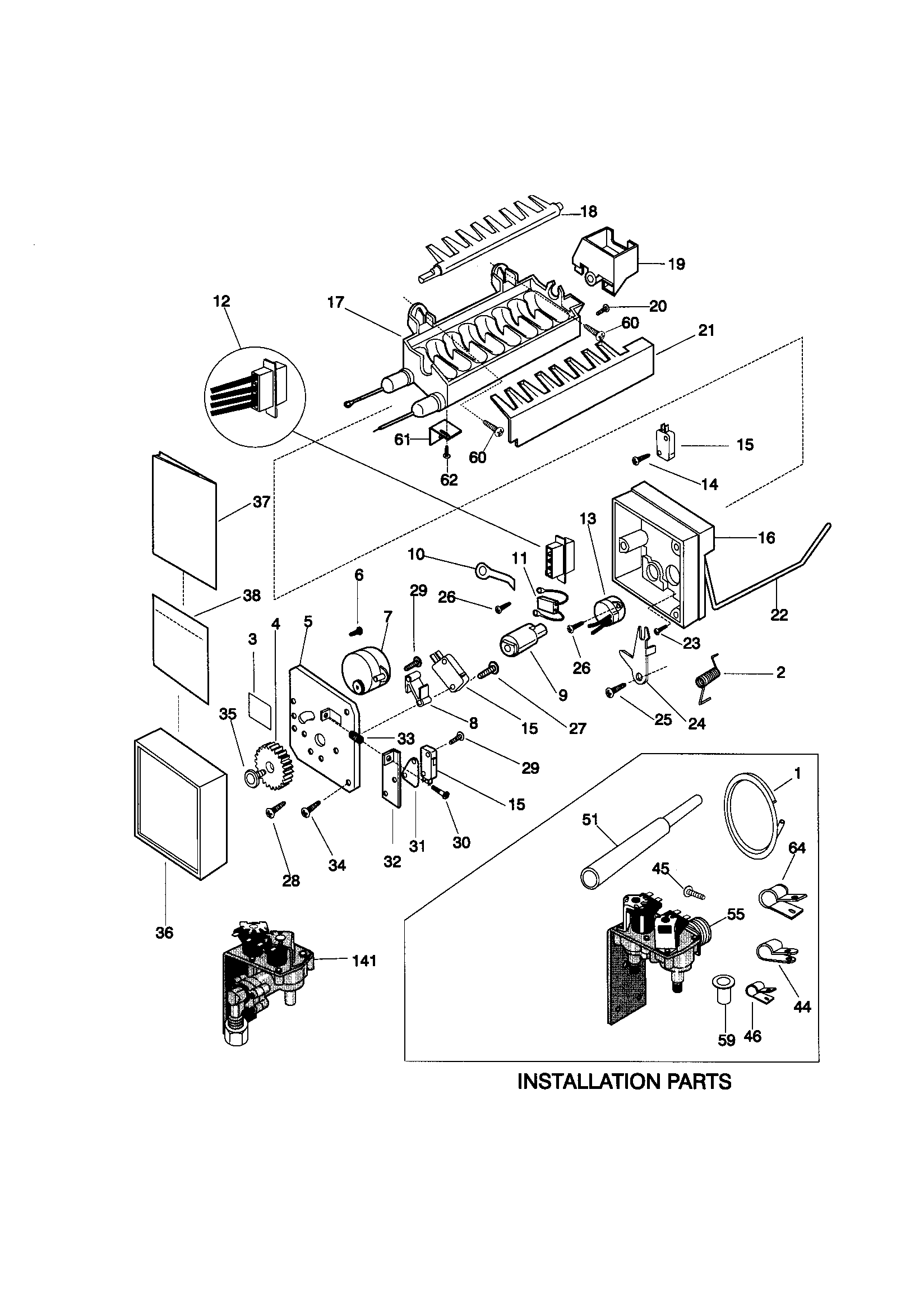 Kenmore 25358672892 ice maker diagram