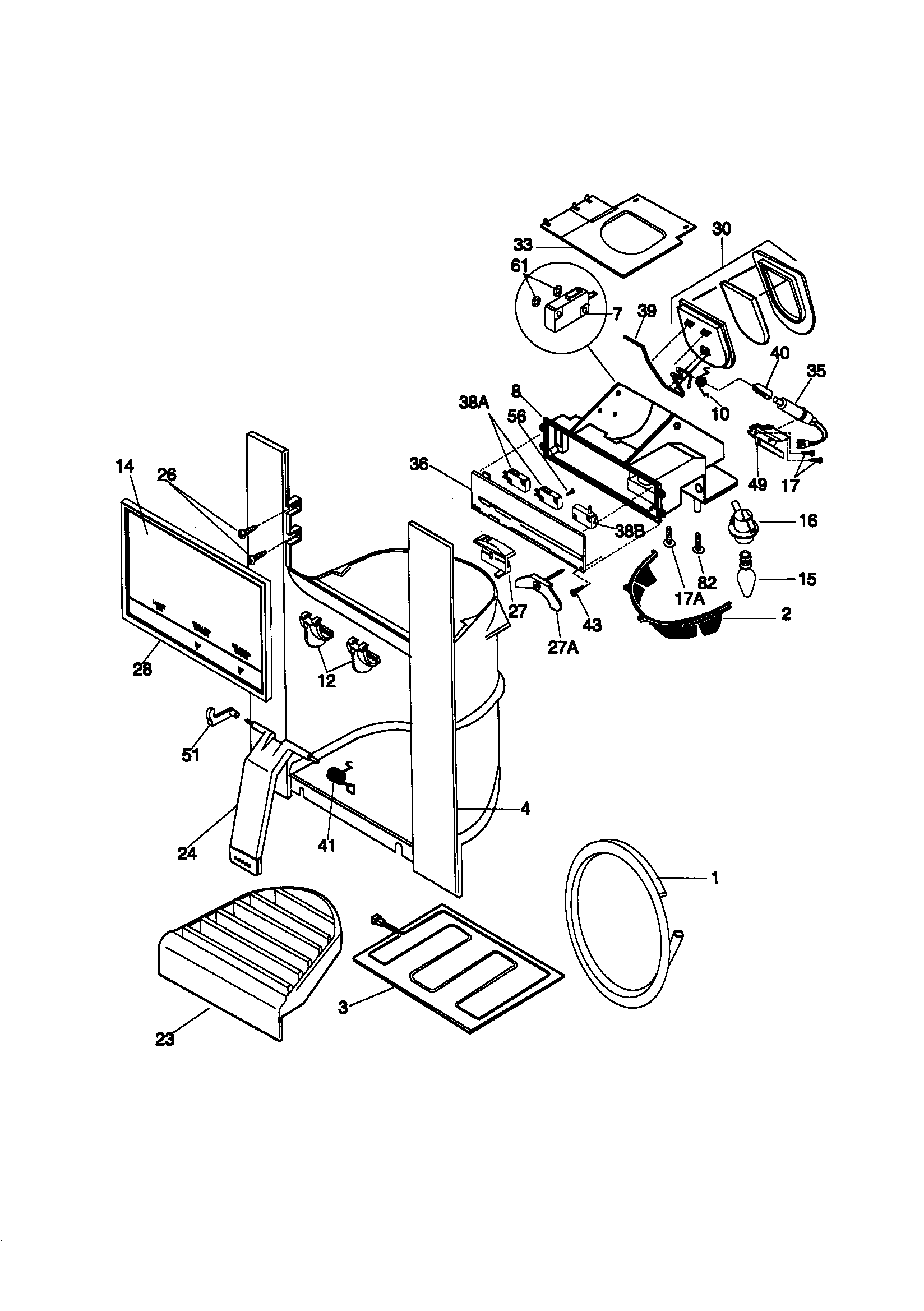 Kenmore 25358677894 dispenser diagram
