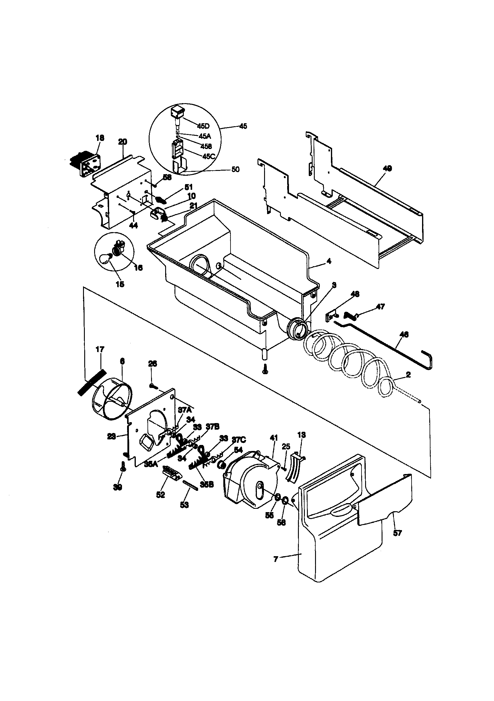 Kenmore 25358677894 ice container diagram