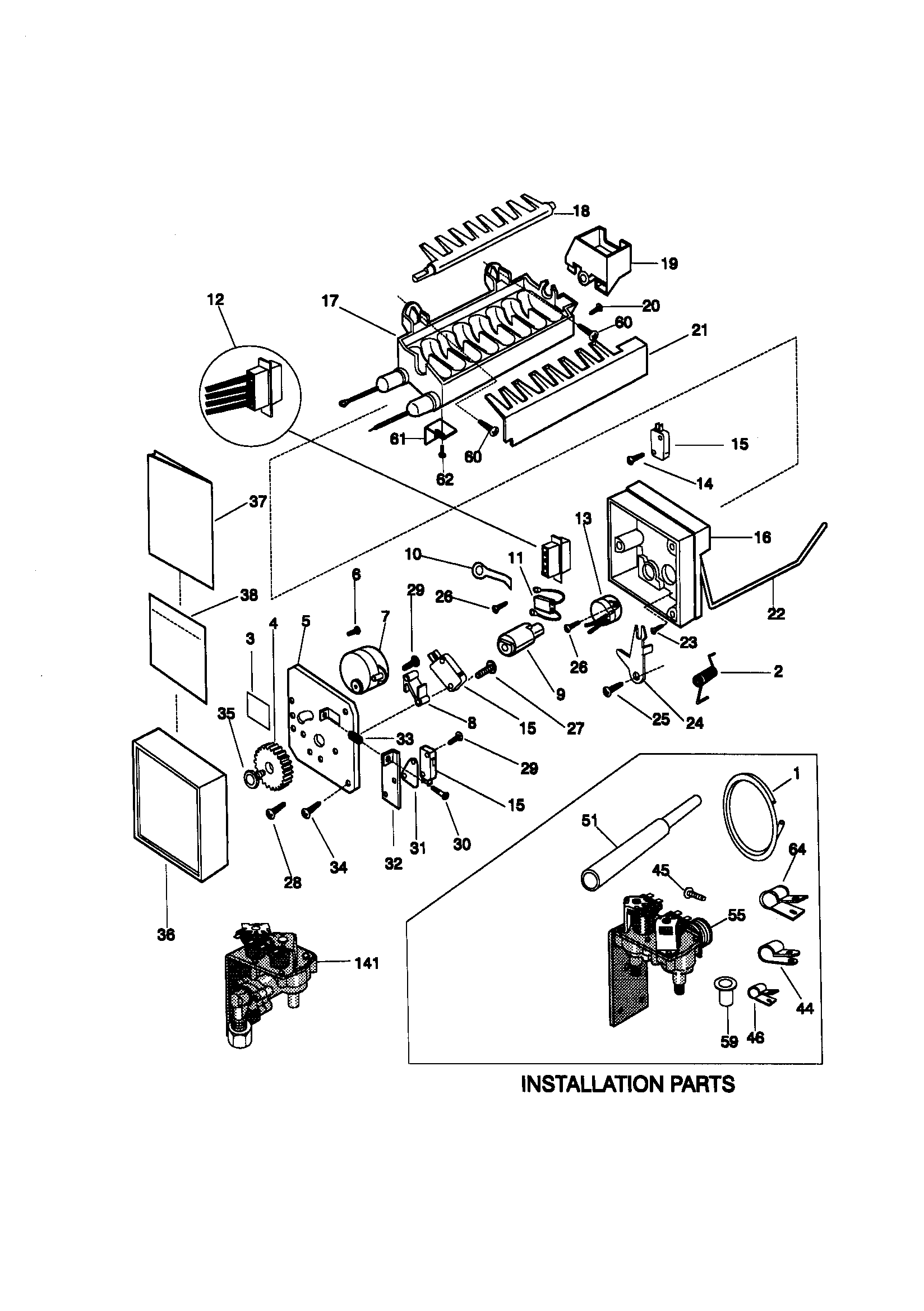 Kenmore 25358677894 ice maker diagram