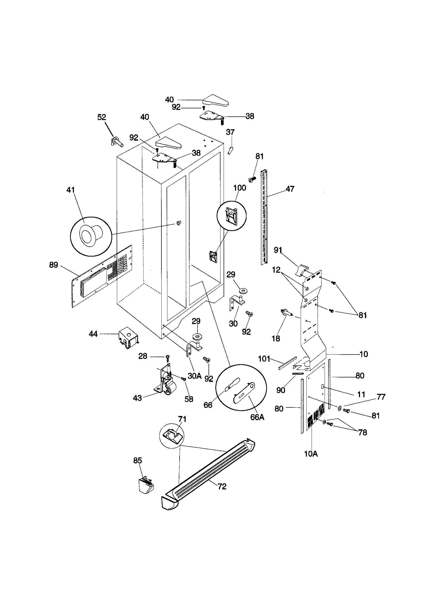 Kenmore 25358082895 cabinet diagram