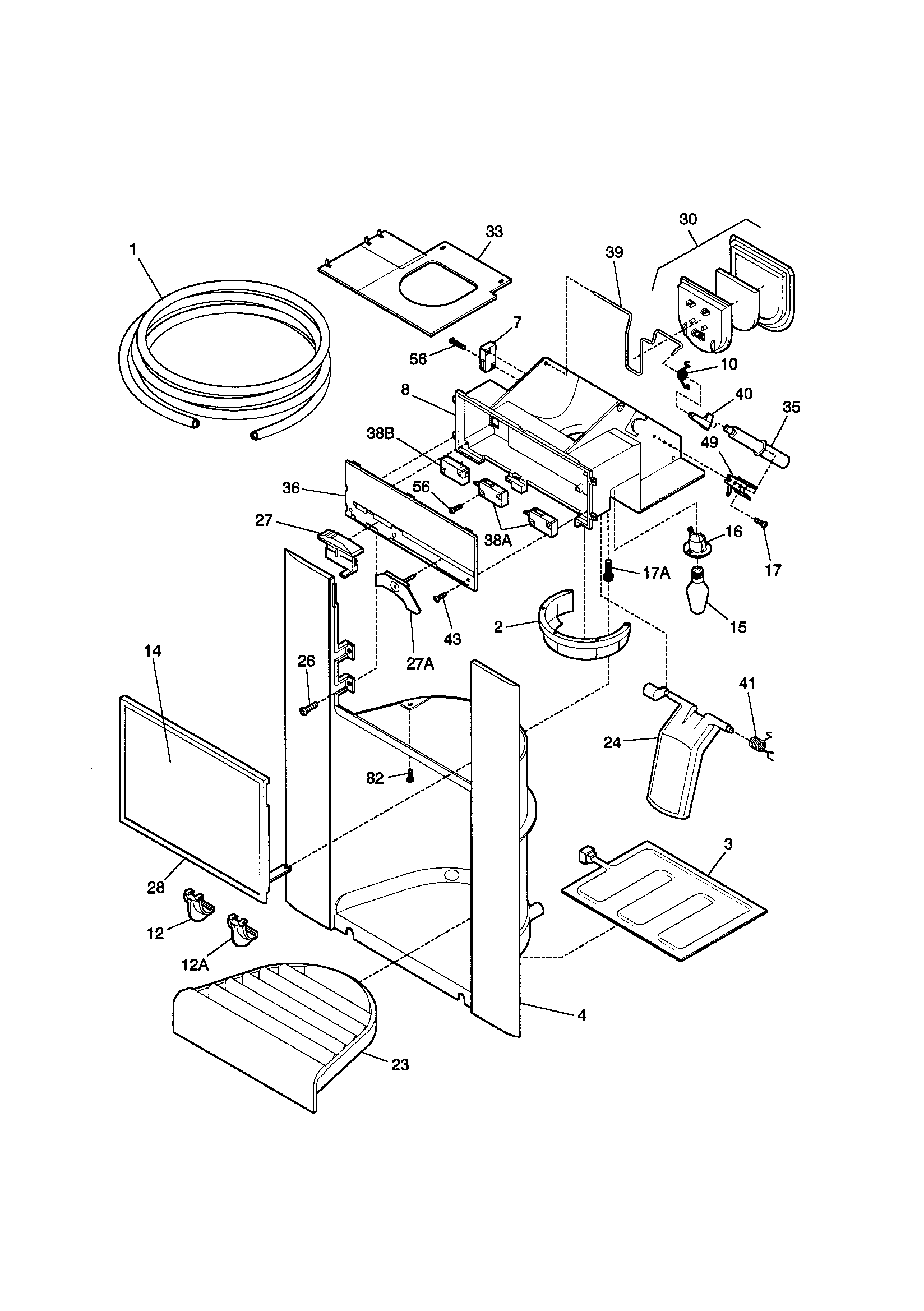 Kenmore 25358082895 dispenser diagram