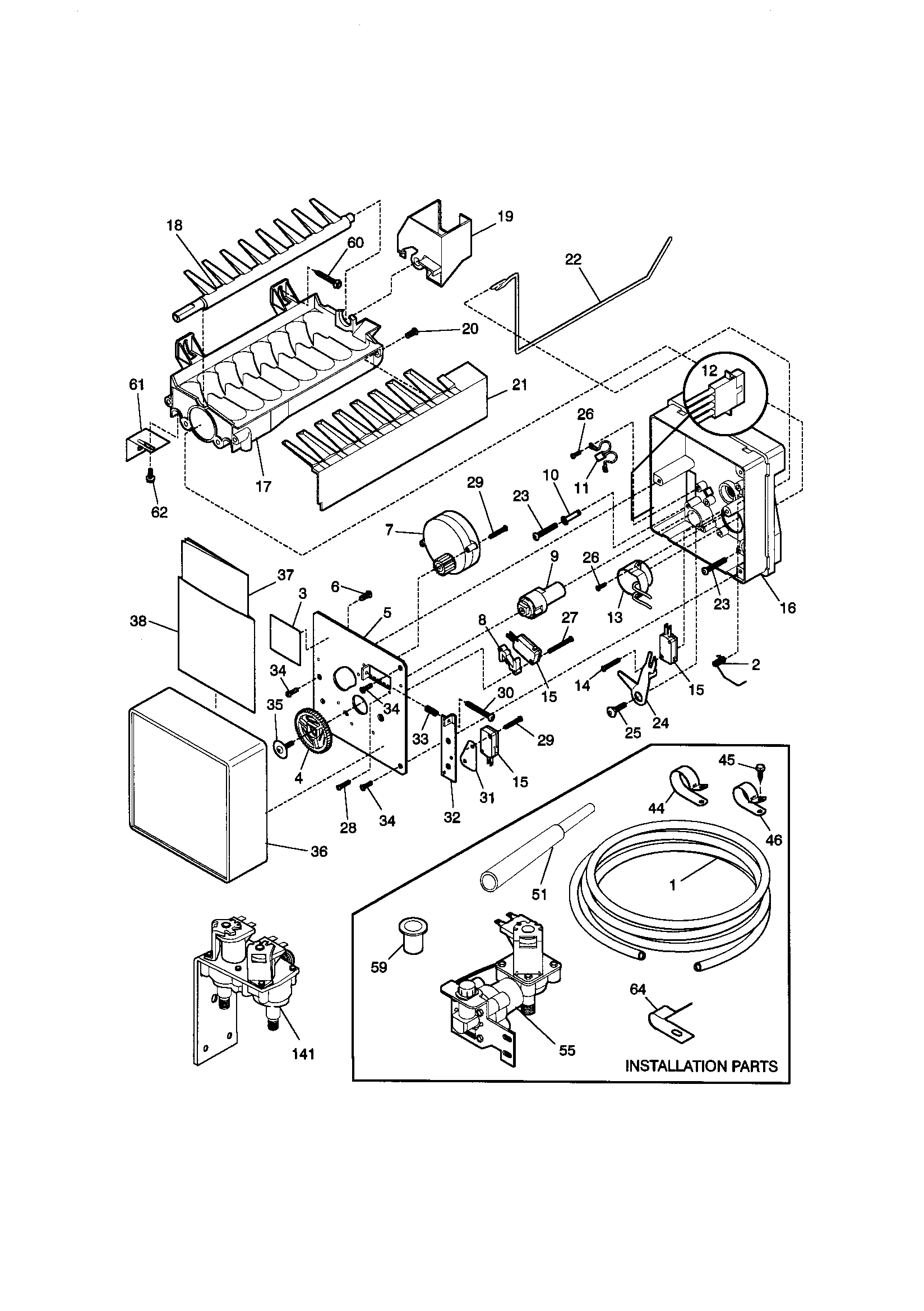 Kenmore 25358082895 ice maker diagram