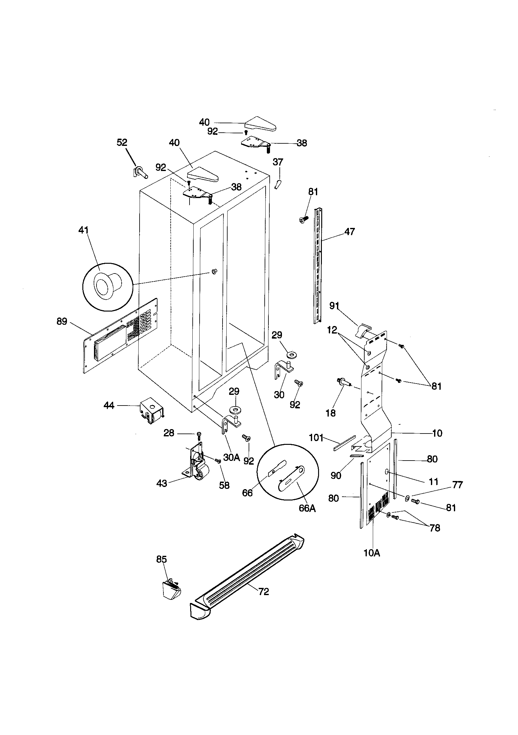 Kenmore 25359487991 cabinet diagram