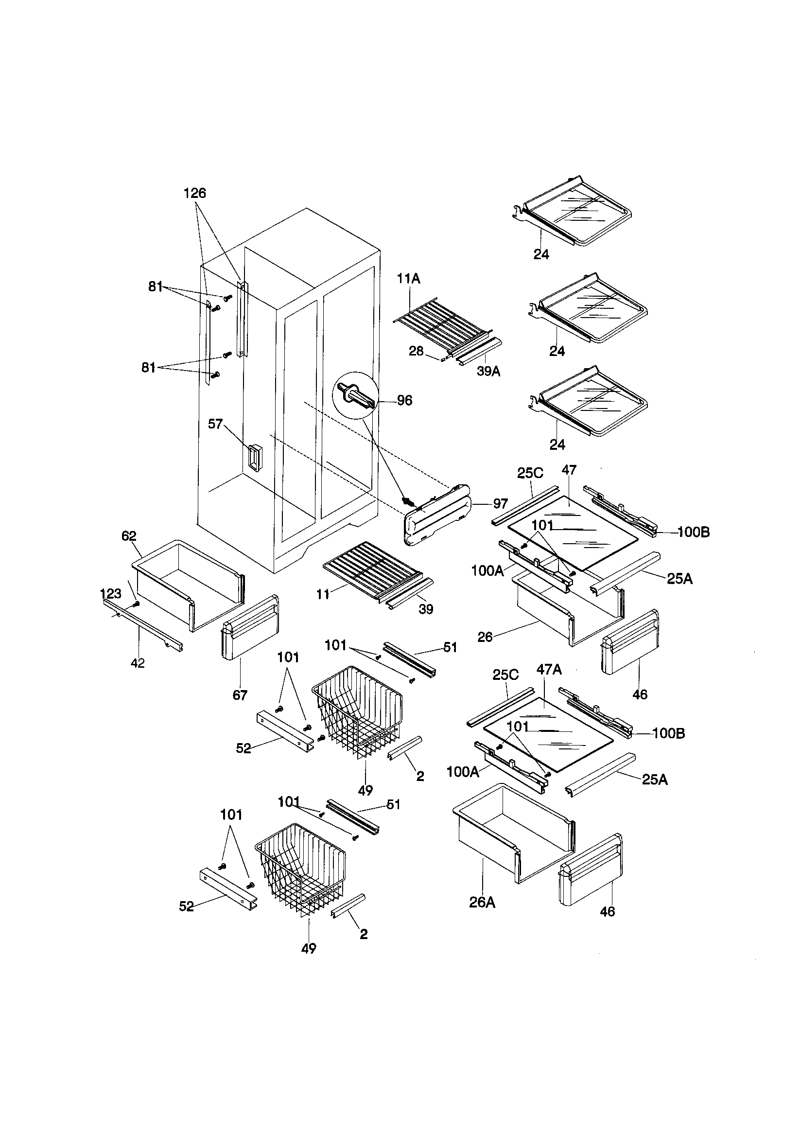 Kenmore 25359487991 shelves diagram