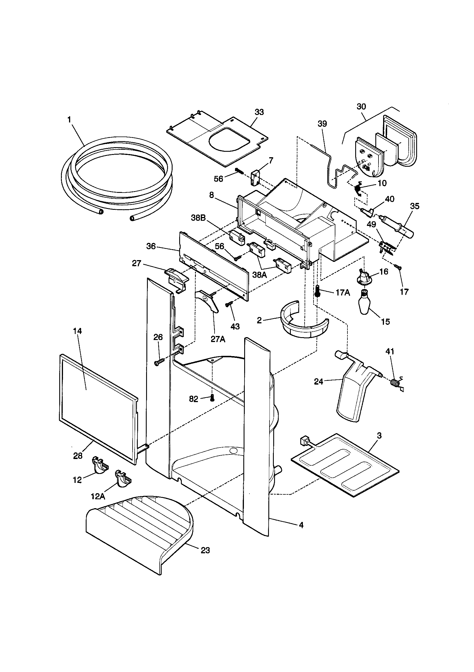 Kenmore 25359487991 dispenser diagram