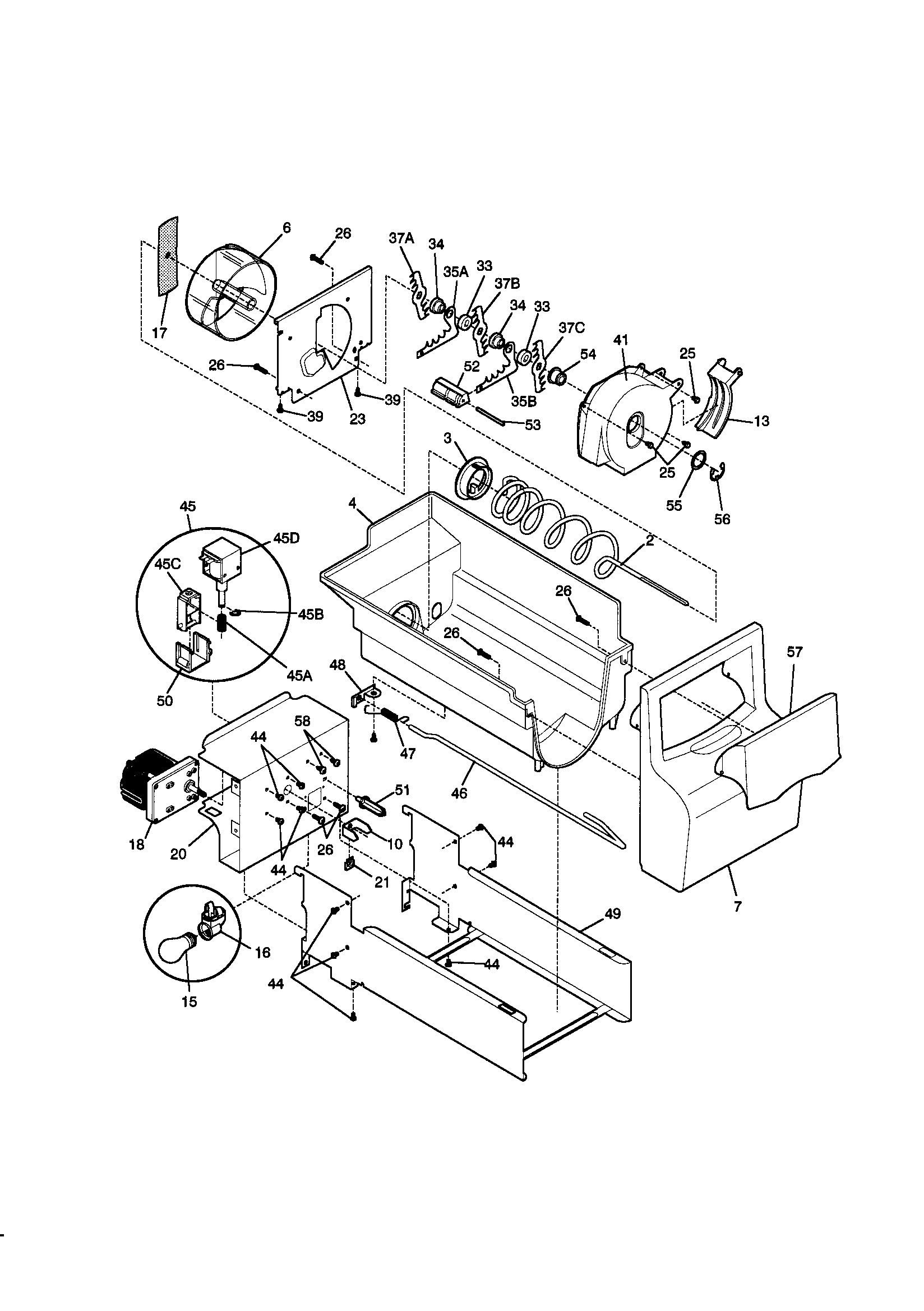 Kenmore 25359487991 ice container diagram
