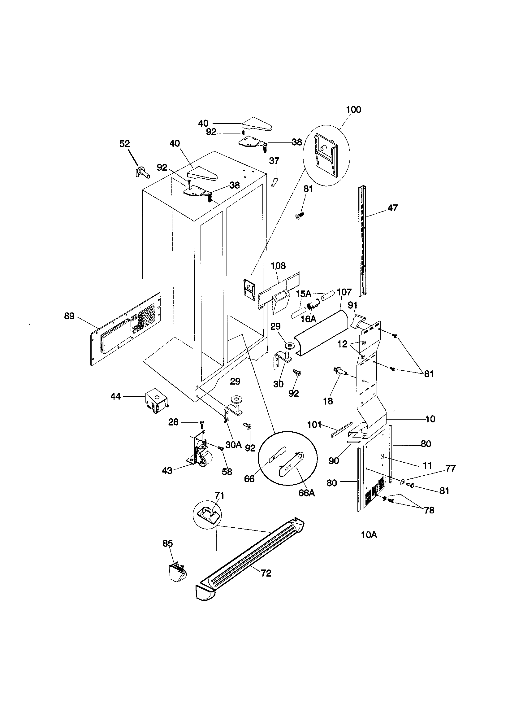 Kenmore 25359689991 cabinet diagram