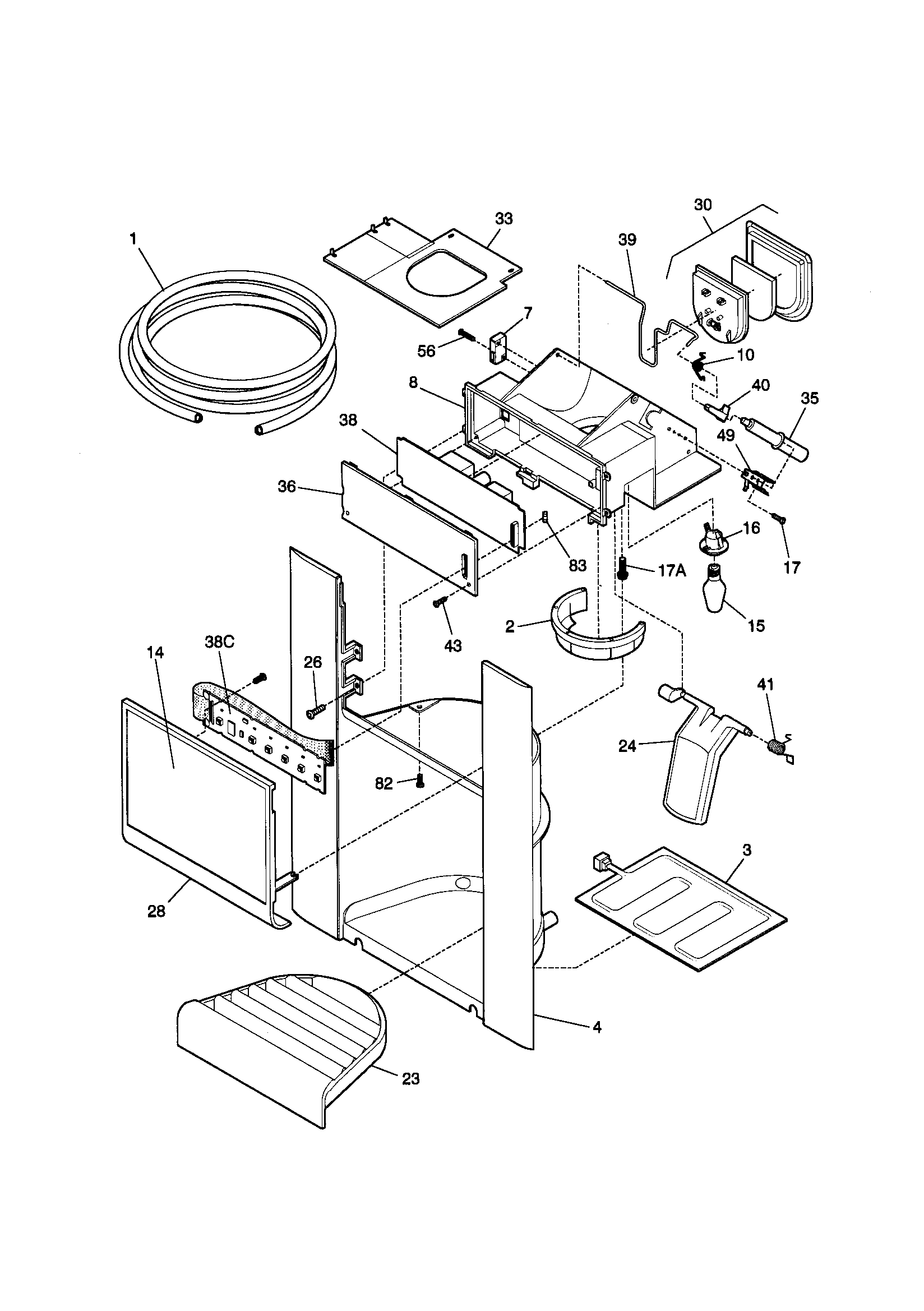 Kenmore 25359689991 dispenser diagram