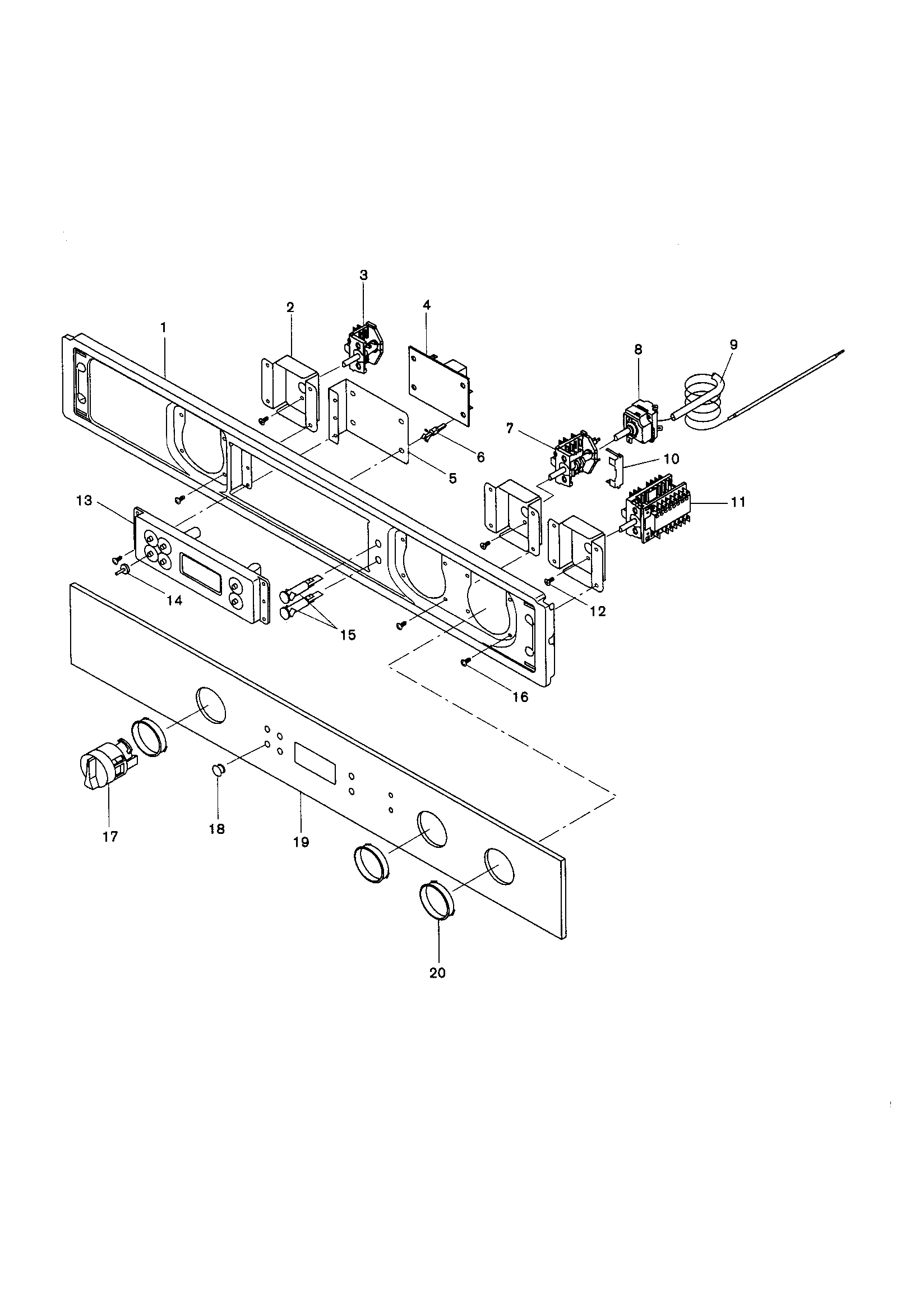 Bosch HBL532 fascia panel diagram