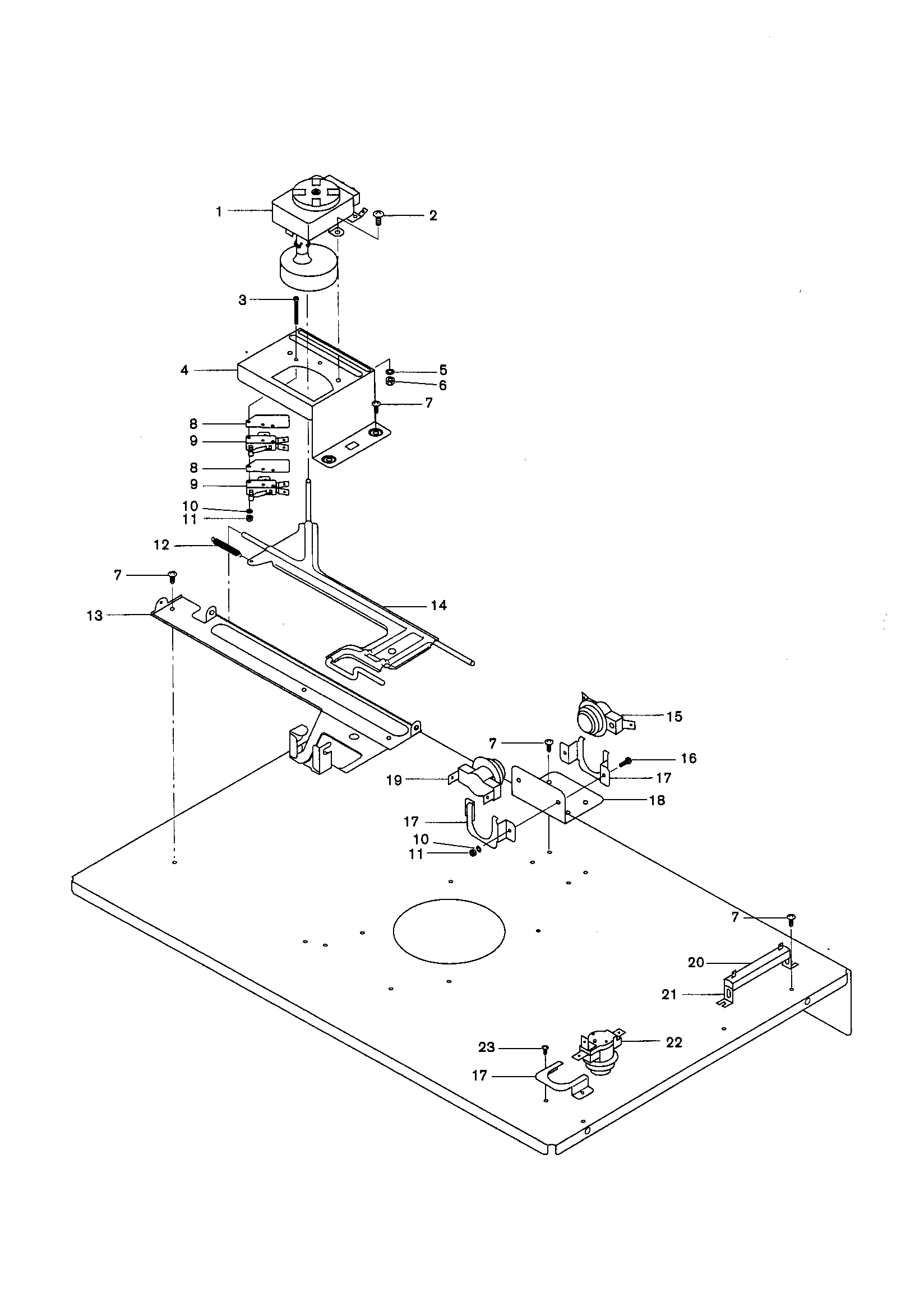 Bosch HBL535 internal top panel diagram