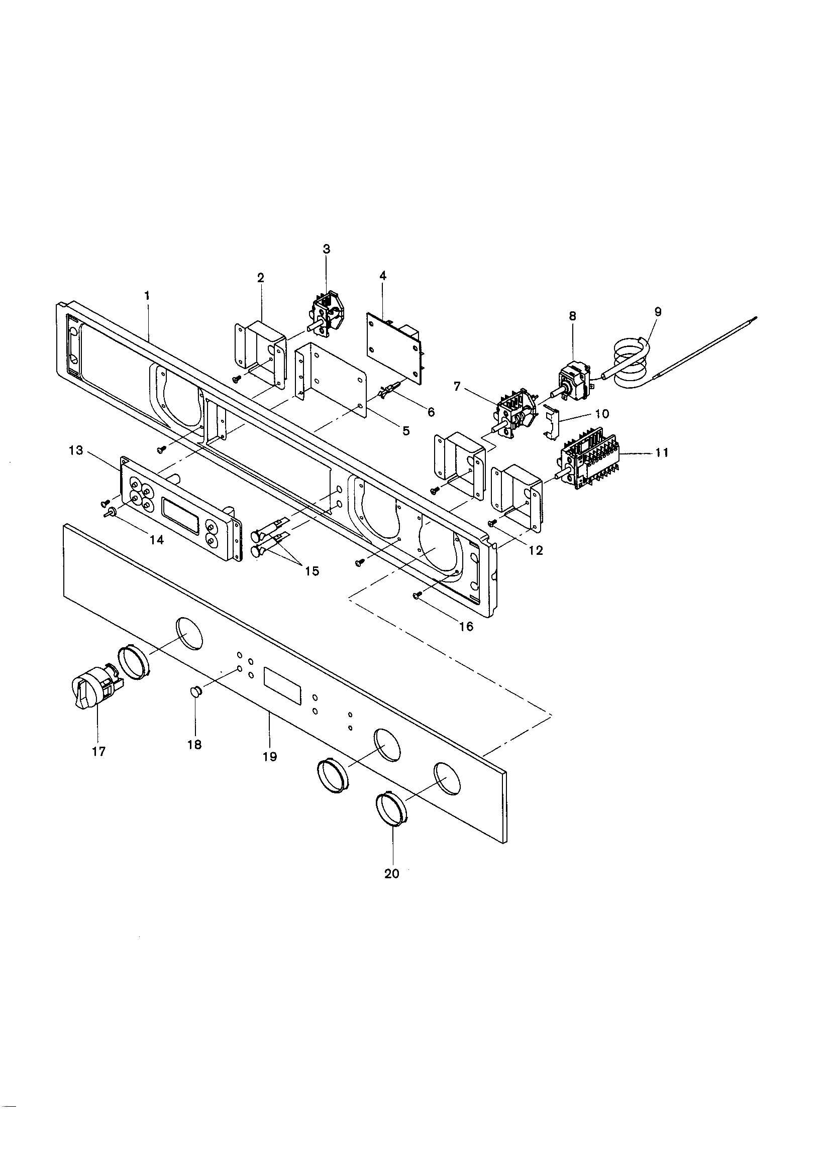 Bosch HBL535 fascia panel diagram