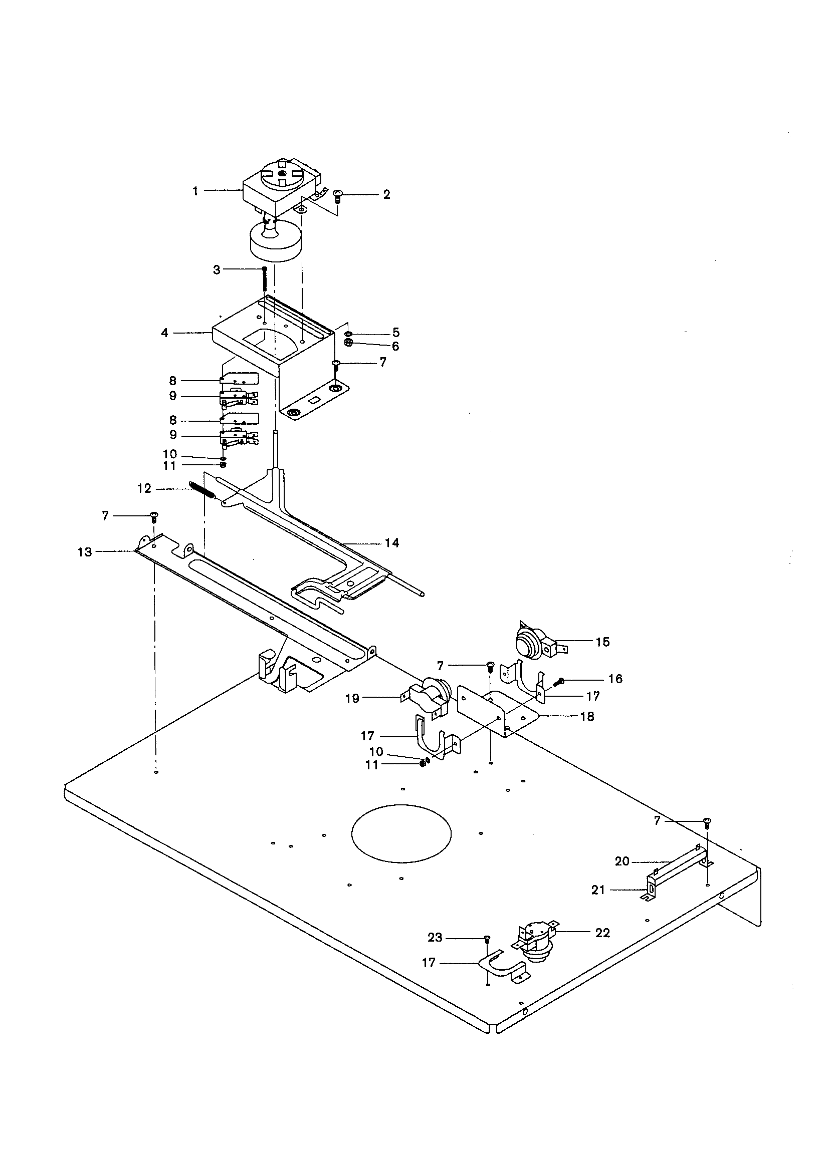 Bosch HBL536 internal top panel diagram