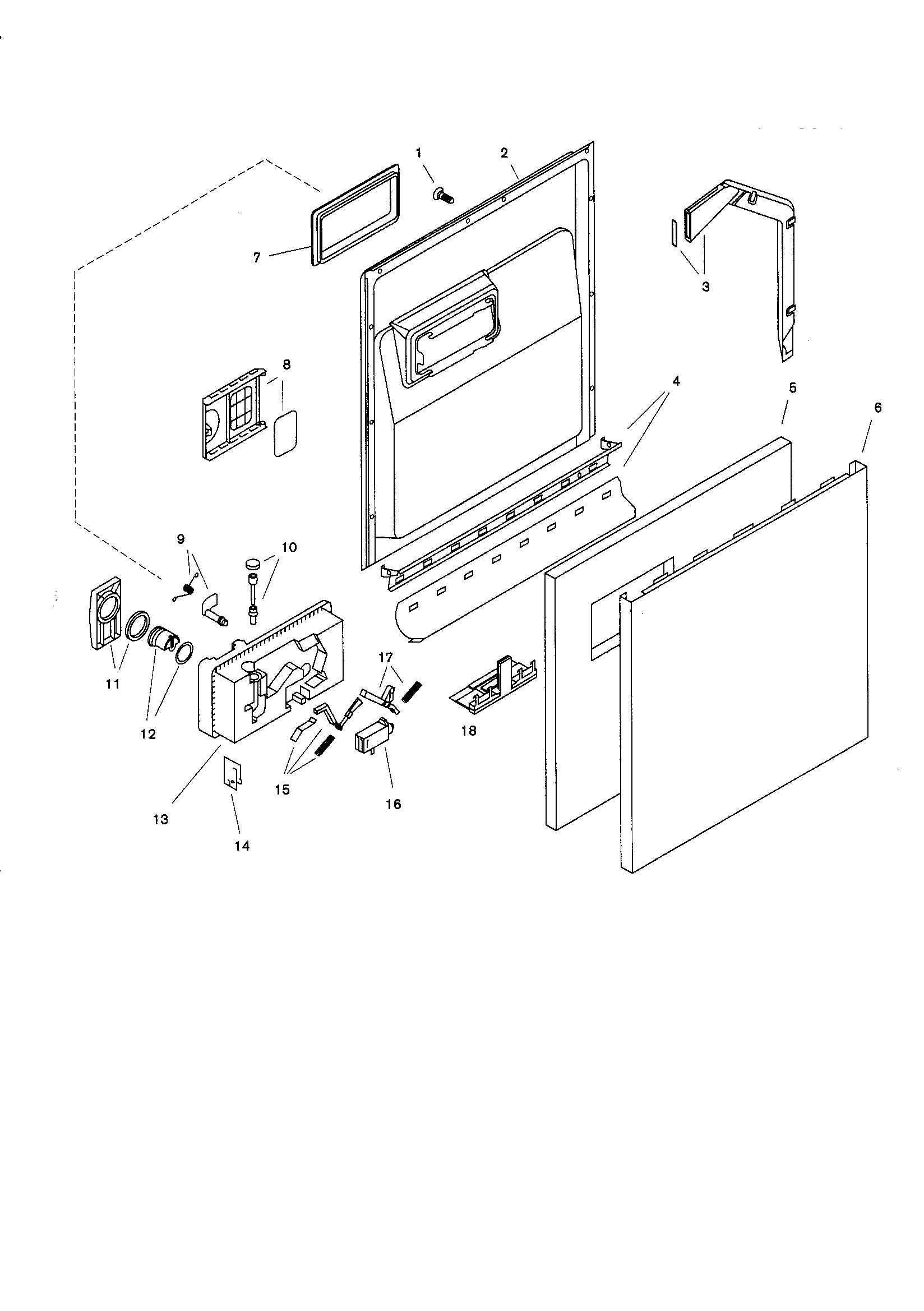 Bosch SHU4312 door assembly diagram