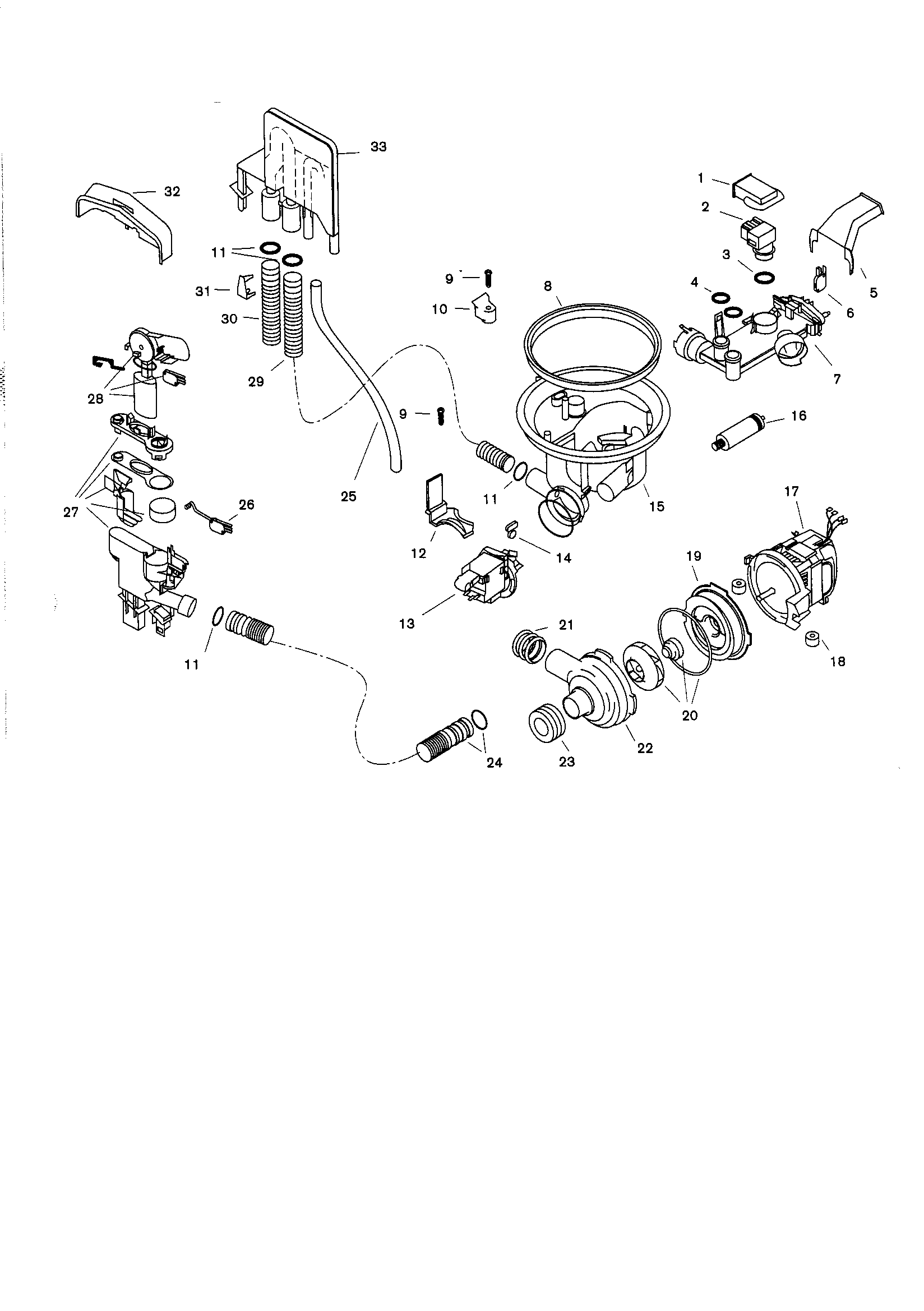 Bosch SHU4312 component assemblies diagram