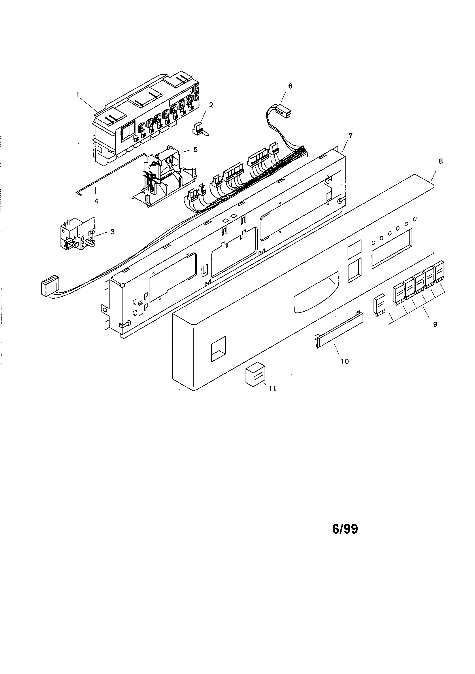 Bosch SHU5316 fascia panel diagram