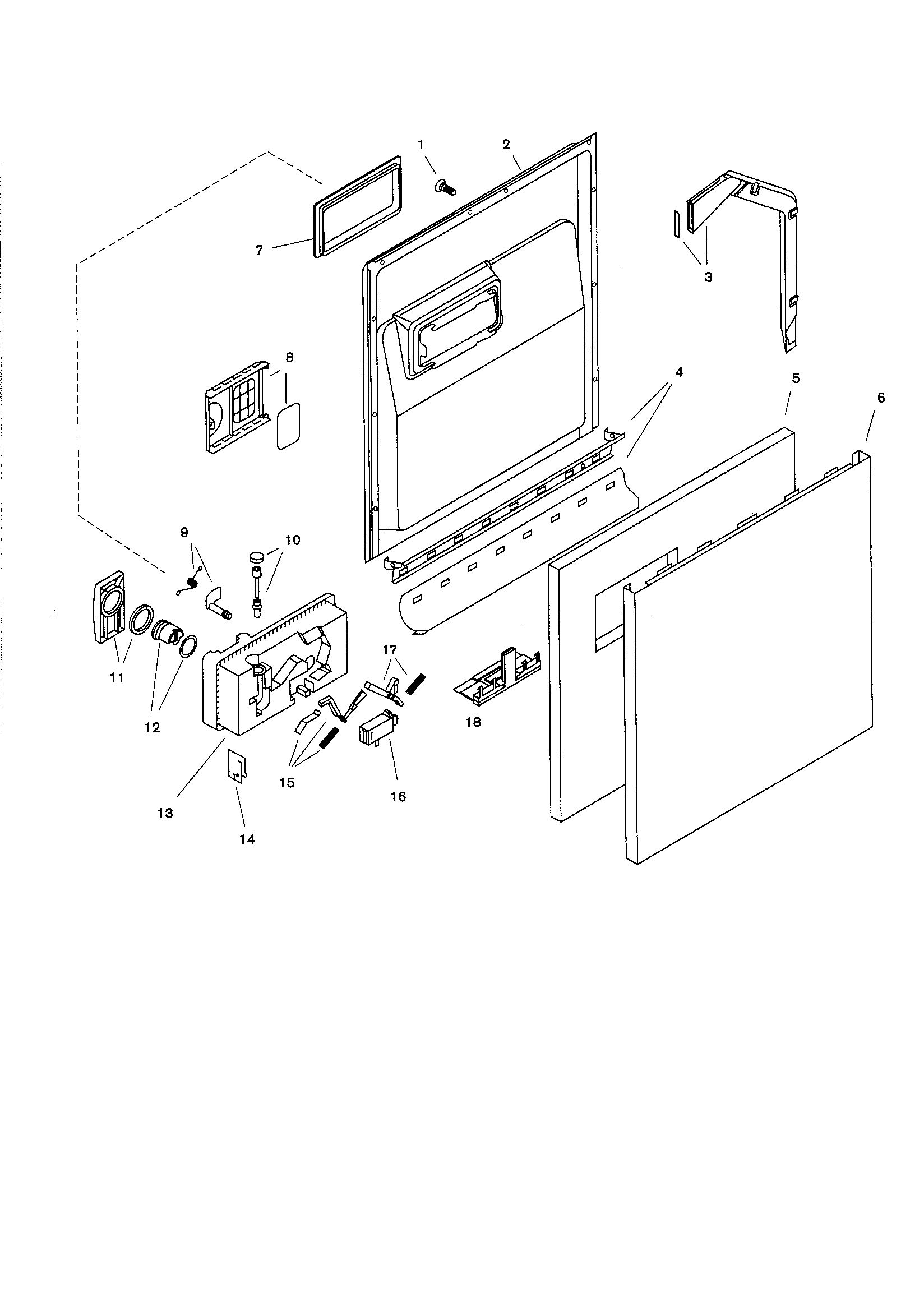 Bosch SHU5316 door assembly diagram