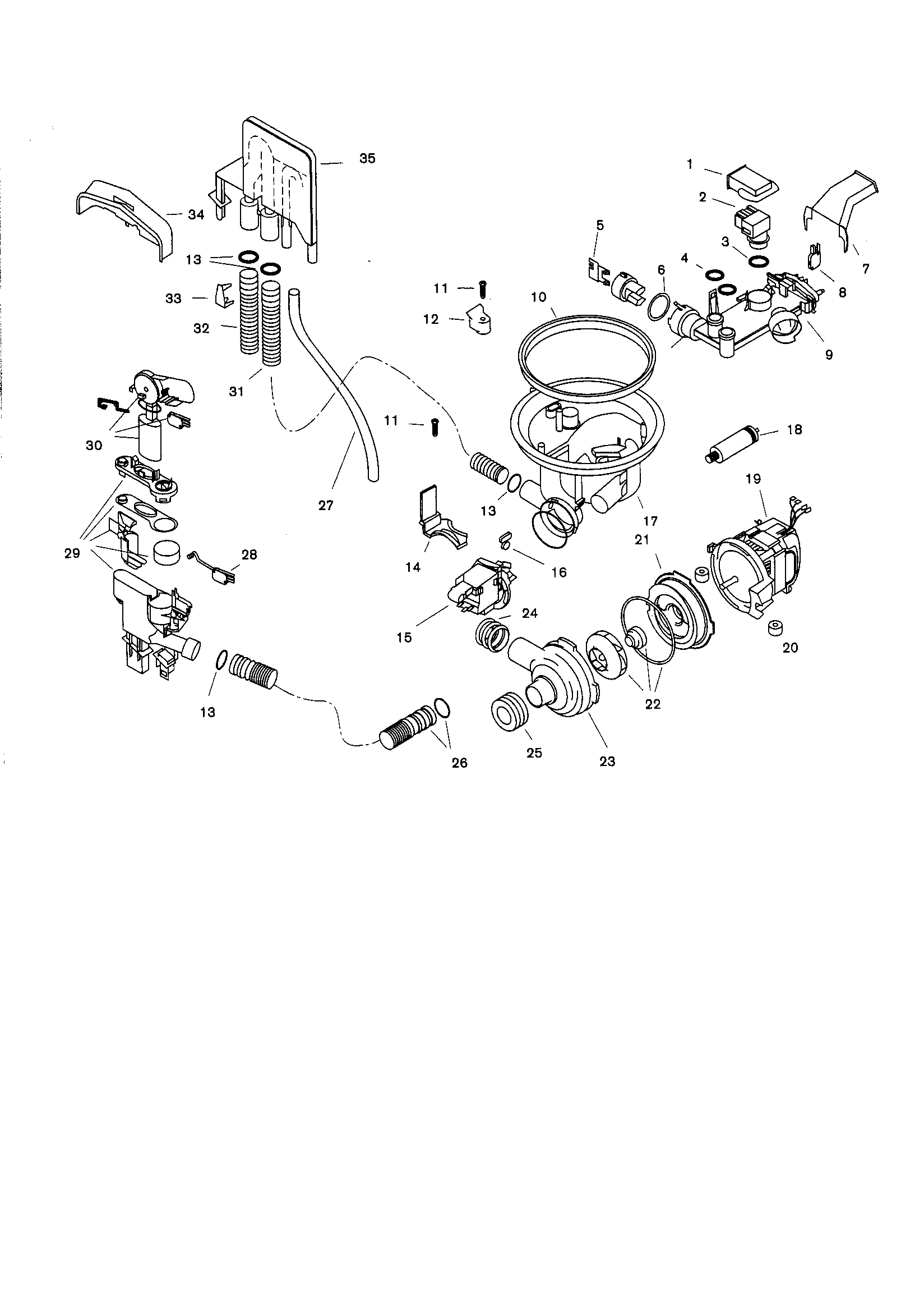 Bosch SHU5316 component assemblies diagram