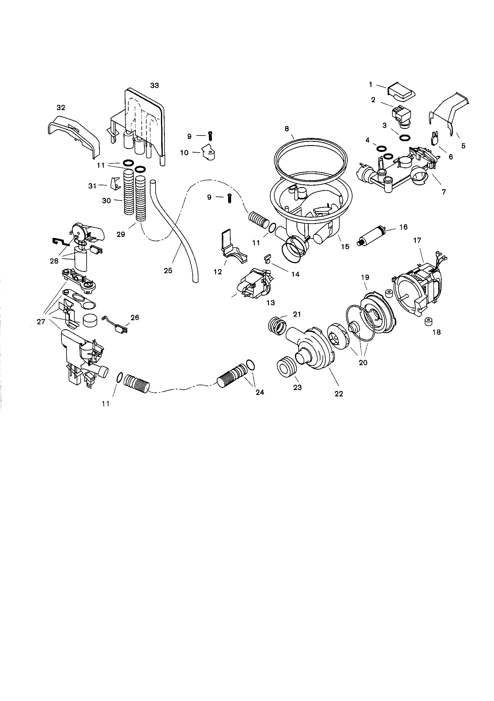 Bosch SHV4303 component assemblies diagram