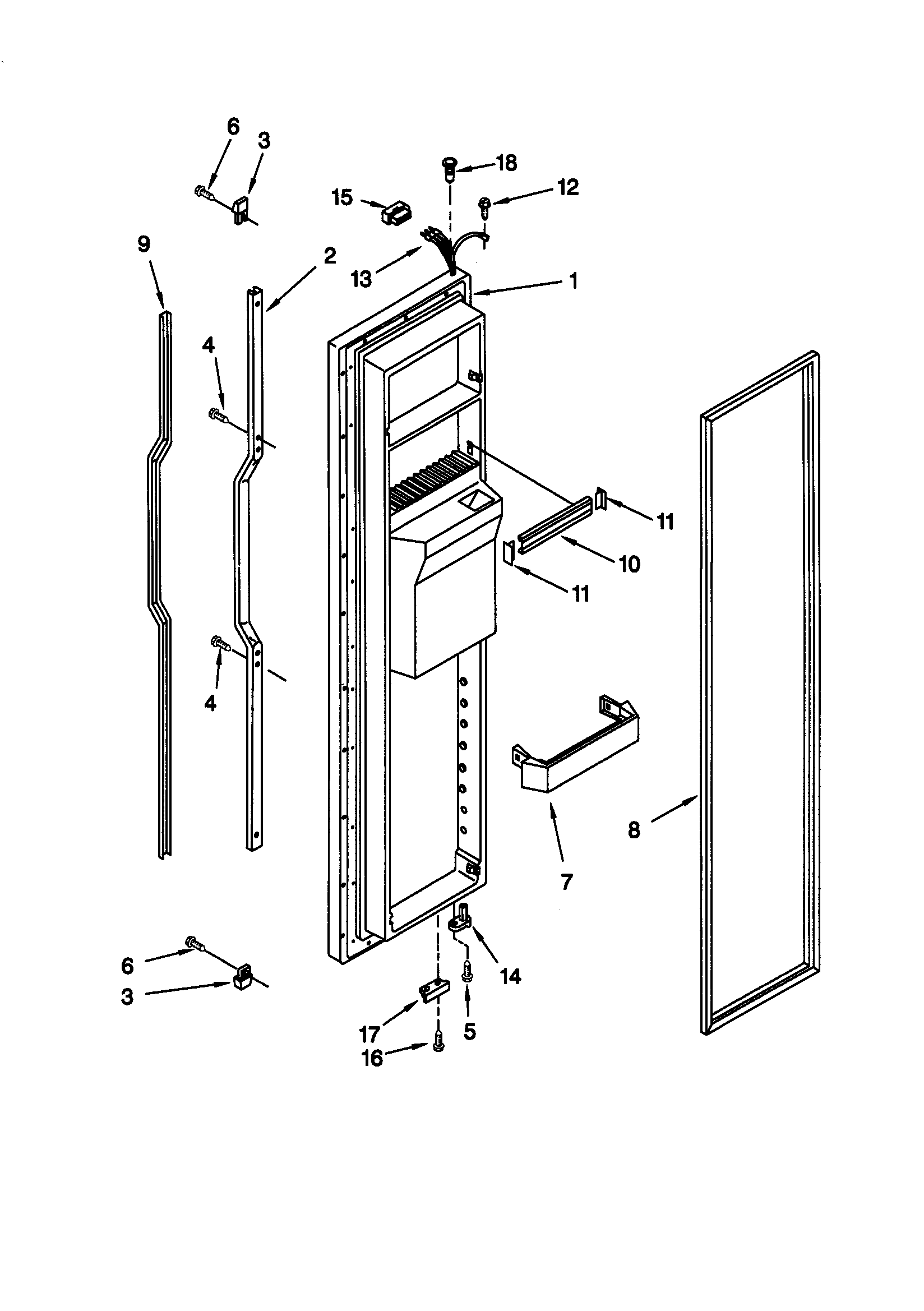 KitchenAid KSRE27FHWH00 freezer door diagram