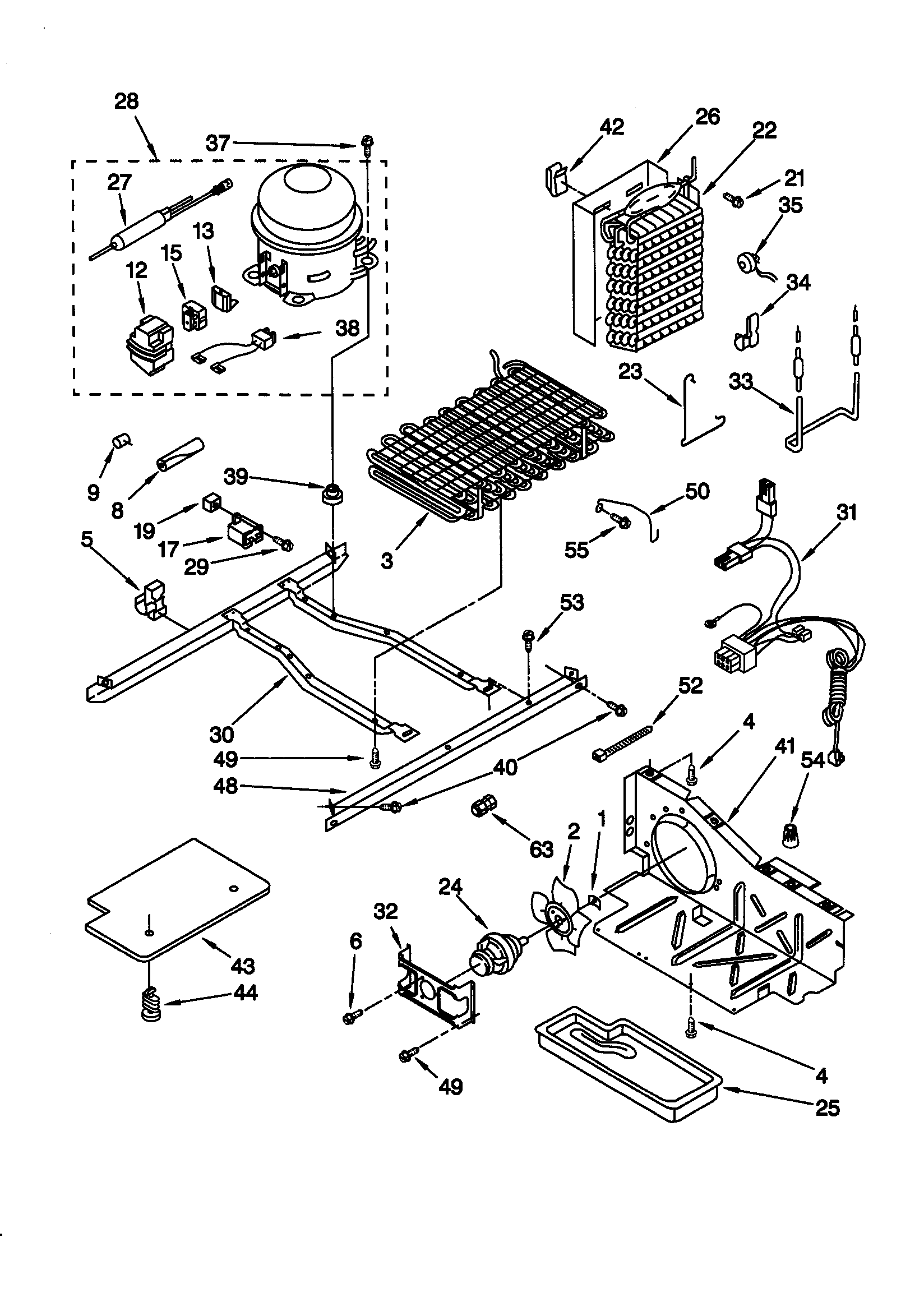 KitchenAid KSRE27FHWH00 unit diagram