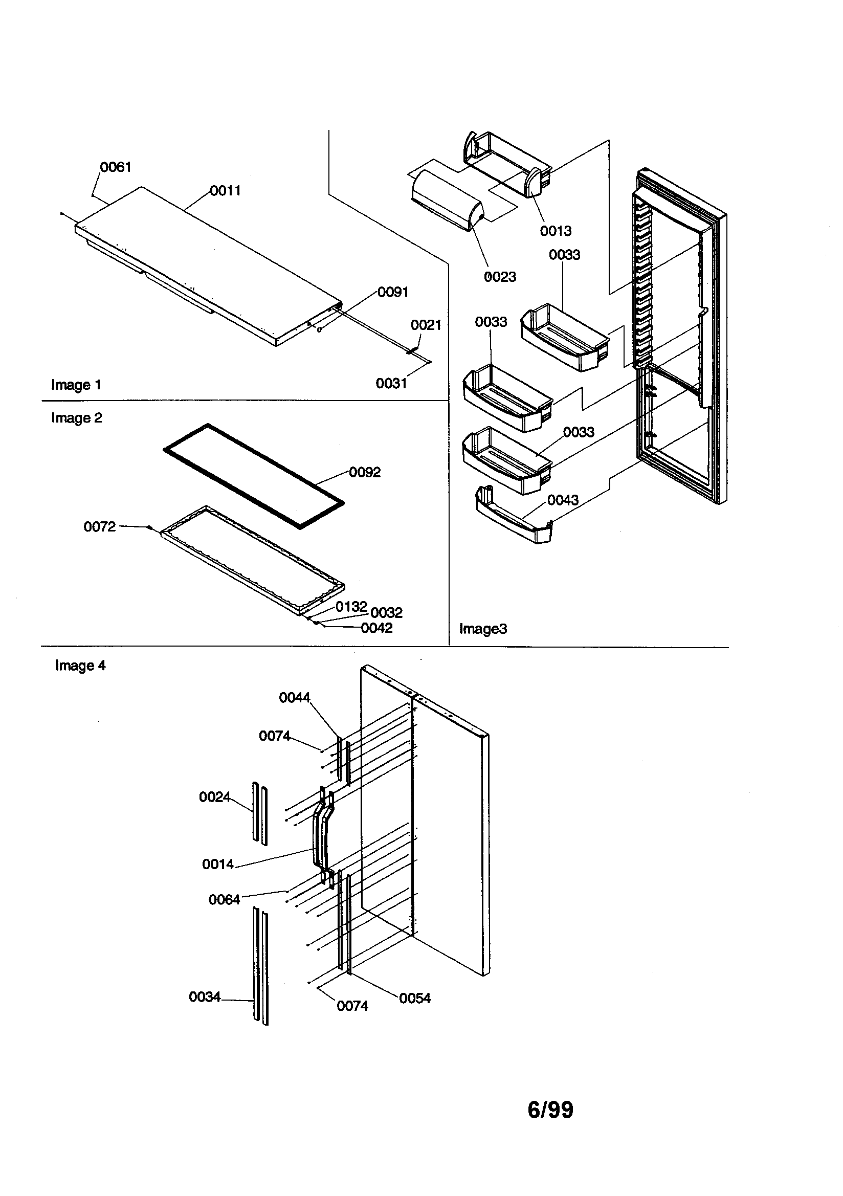 Amana SCD23VW-P1315303WW refrigerator door/trim/handles diagram