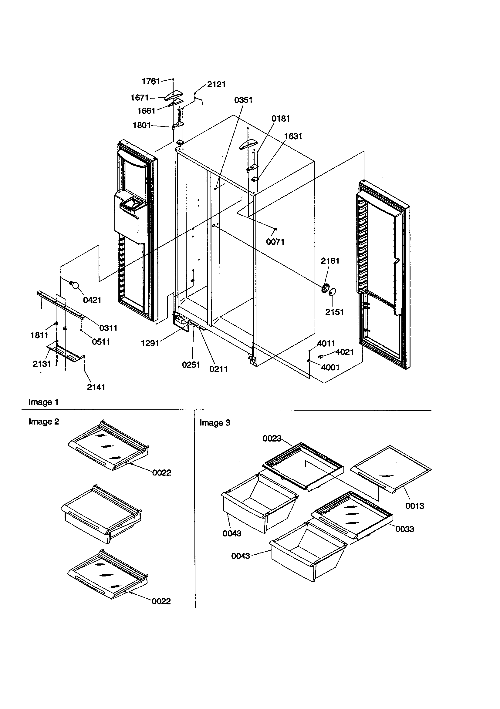 Amana SCD23VW-P1315303WW lights and hinges diagram