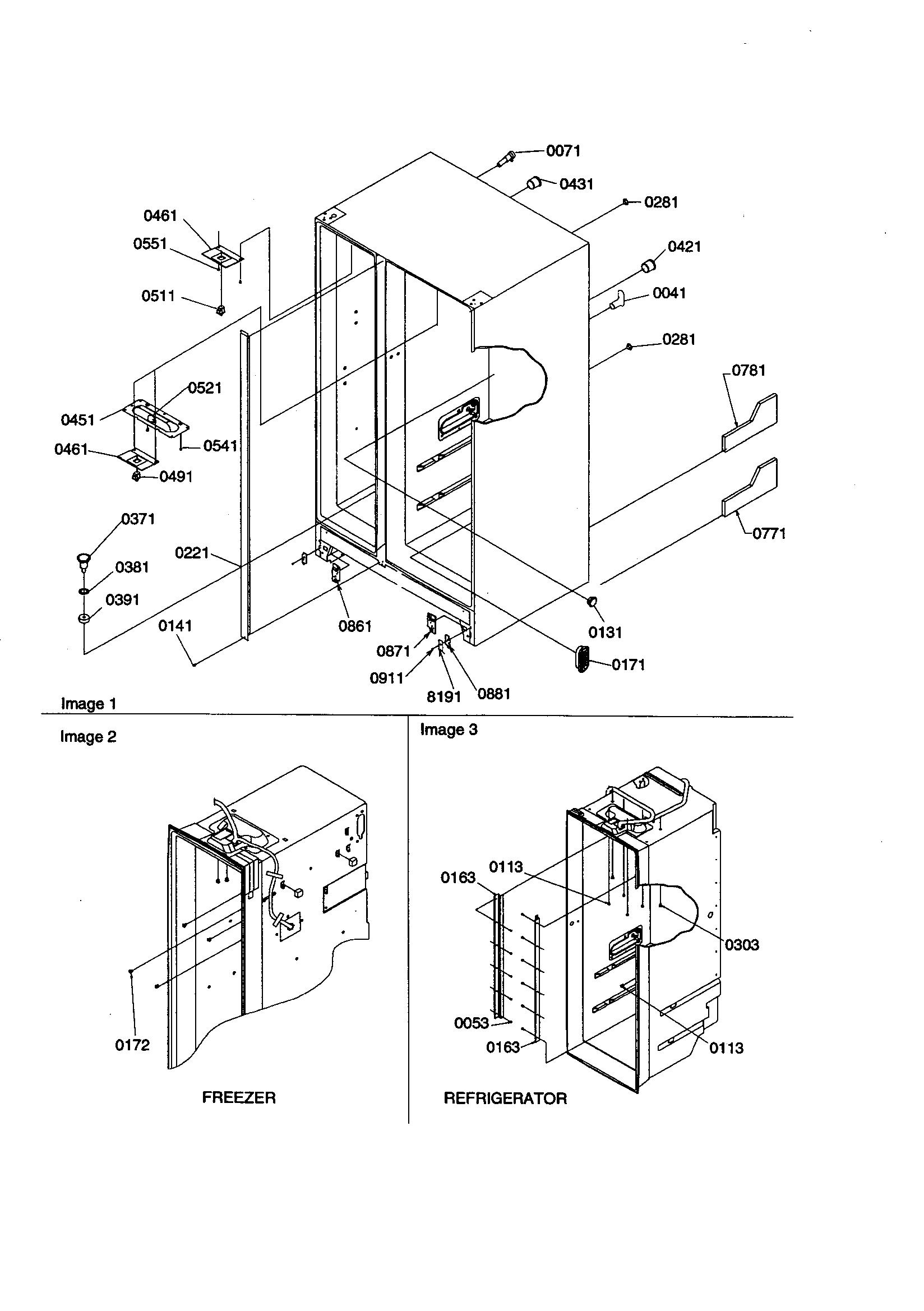 Amana SCD23VW-P1315303WW cabinet diagram