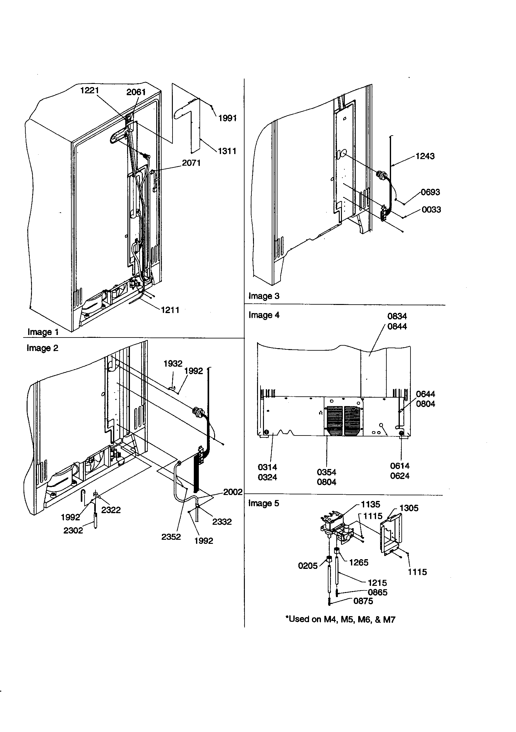 Amana SCD23VW-P1315303WW cabinet back and water valve diagram