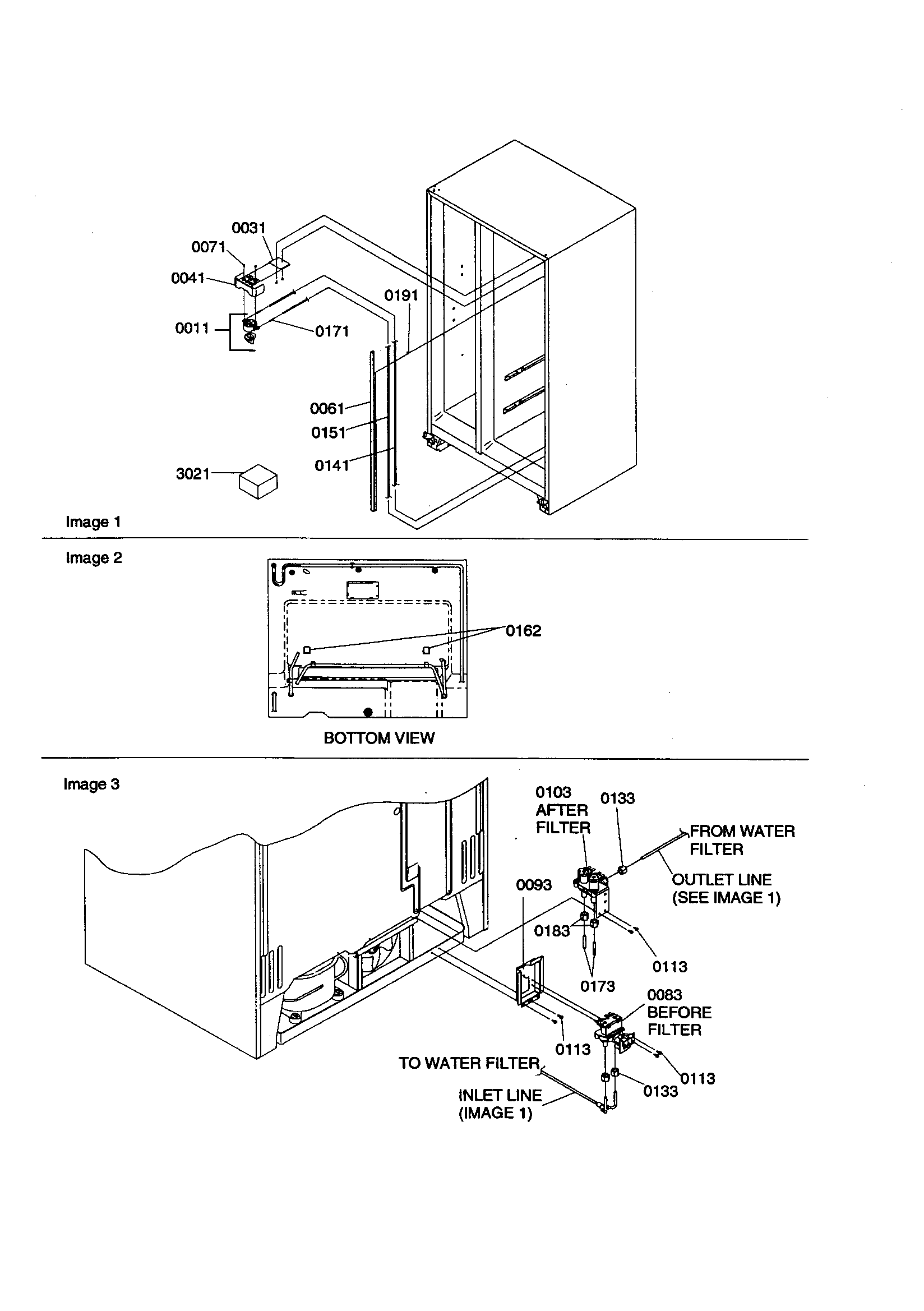 Amana SCD23VW-P1315303WW water filter/water valves diagram