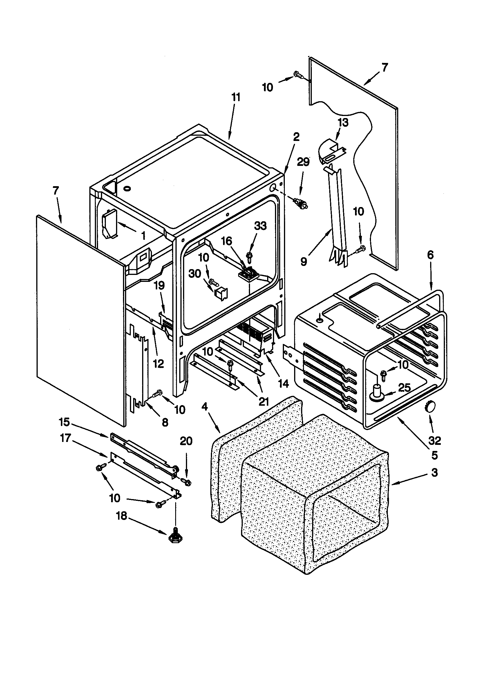 KitchenAid KERC601HWH0 oven chassis diagram