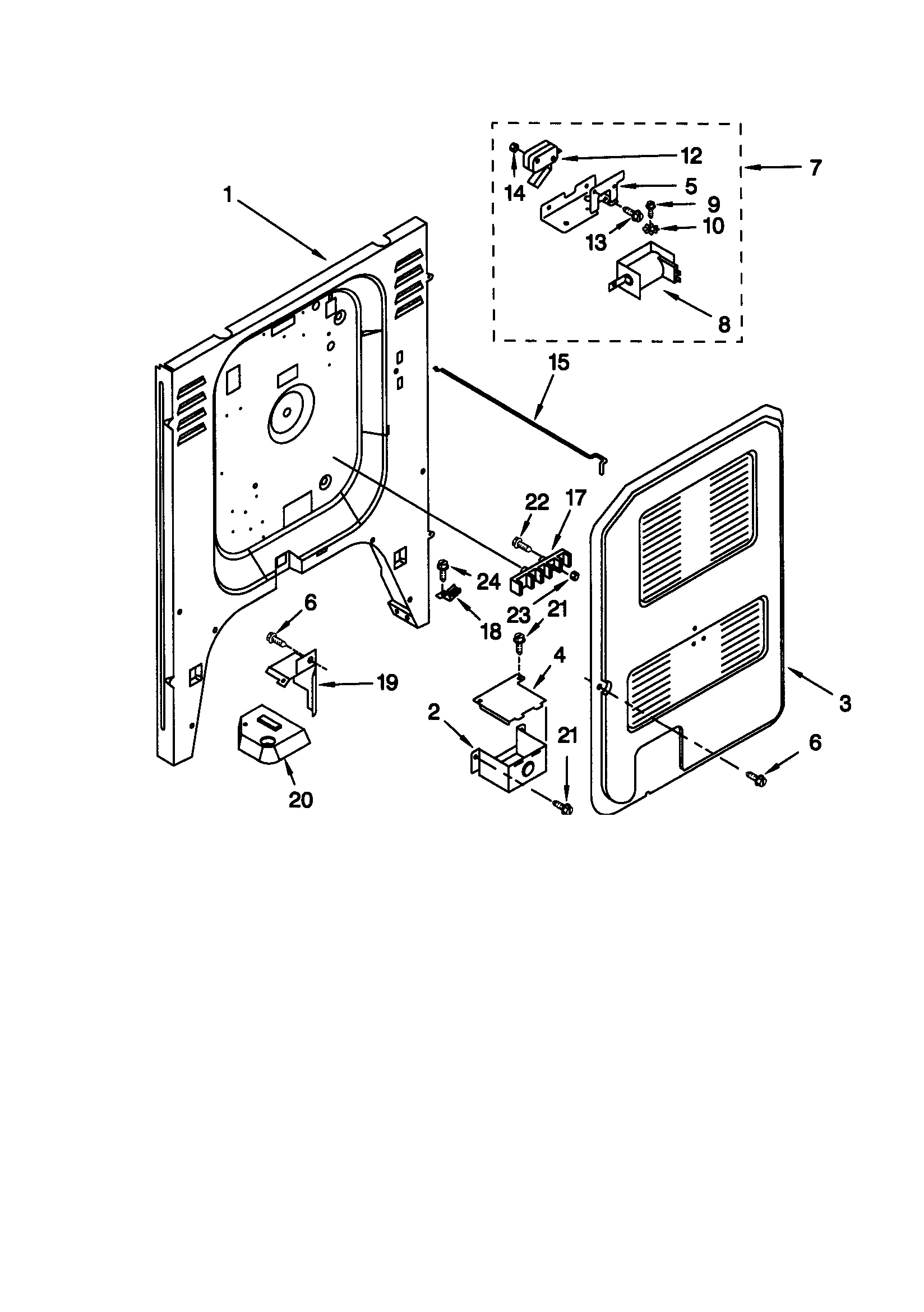KitchenAid KERC601HWH0 rear chassis diagram