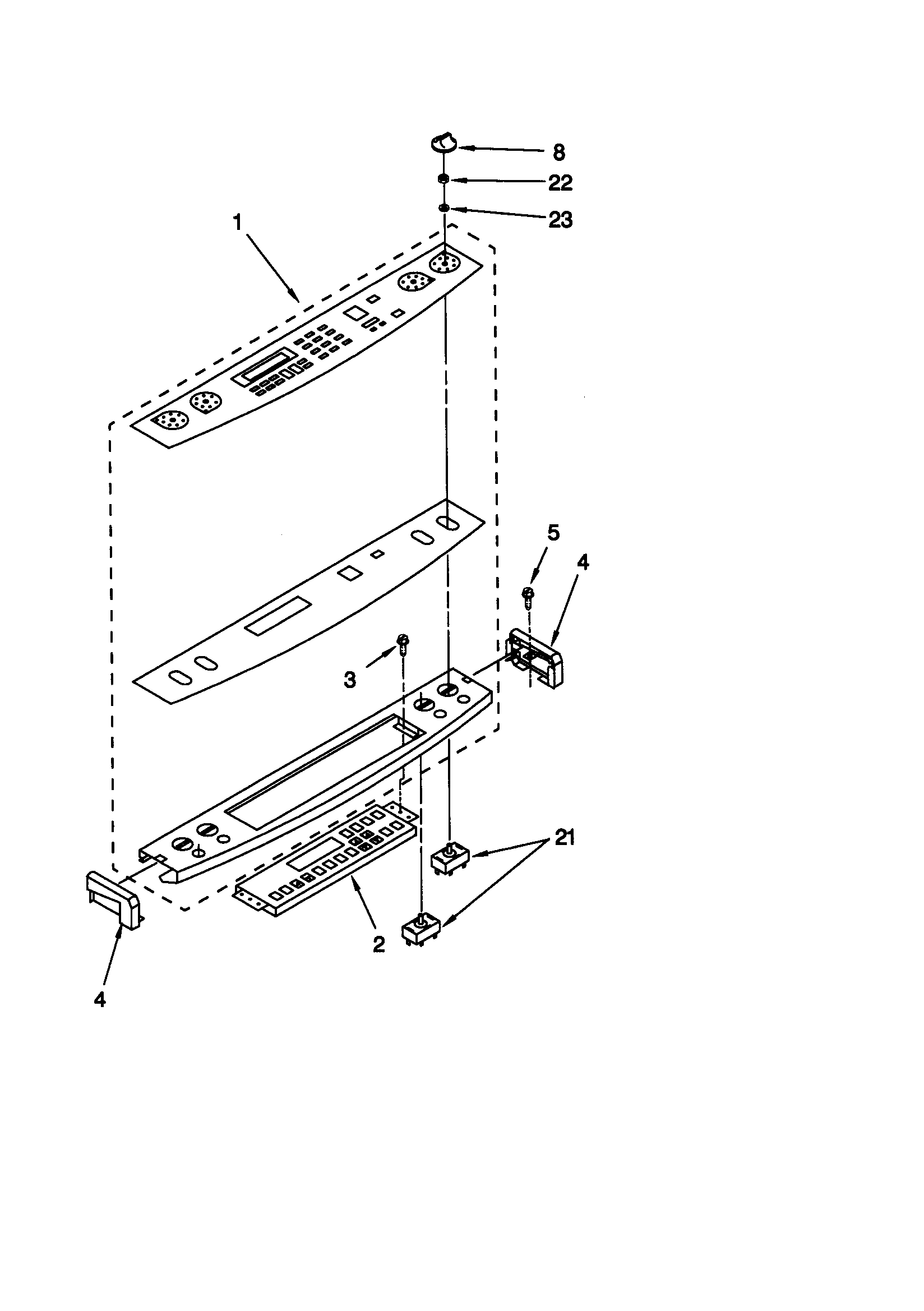KitchenAid KERC601HWH0 control panel diagram