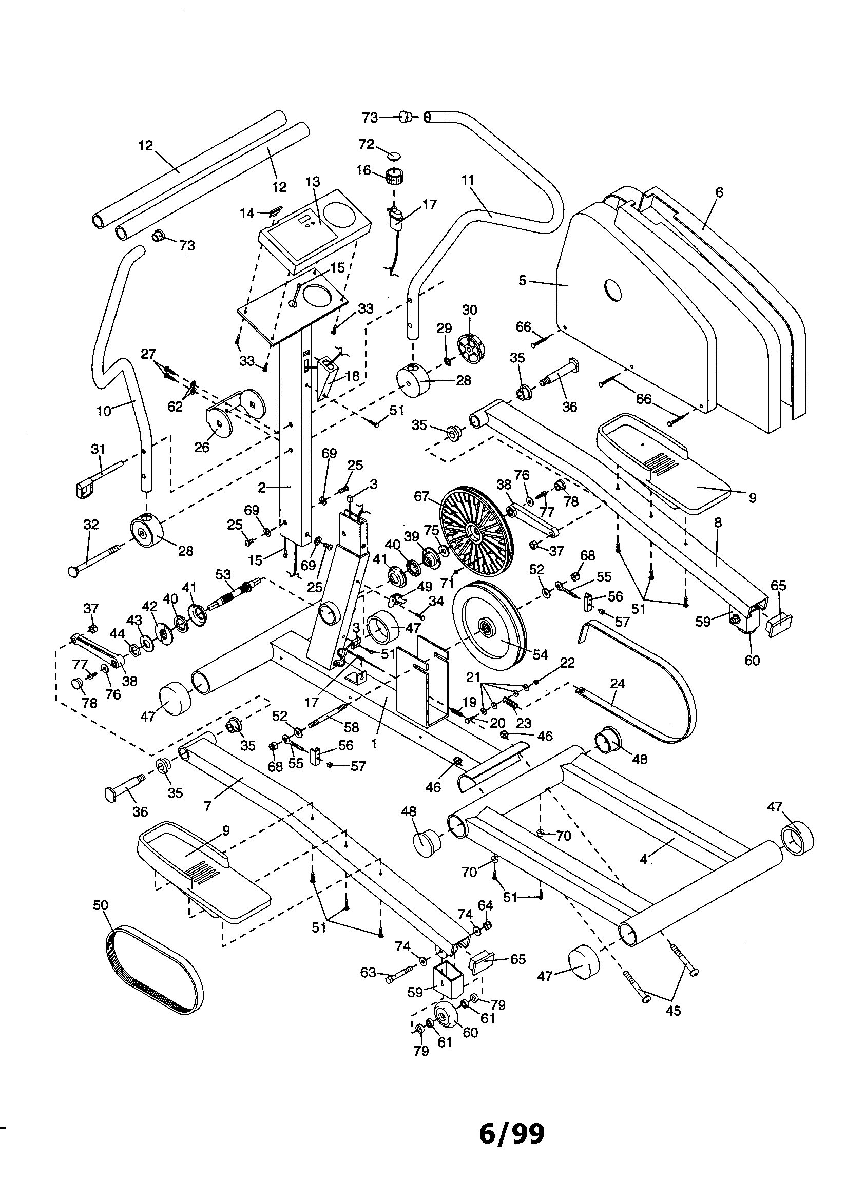 Weslo WLEL36070 unit parts diagram