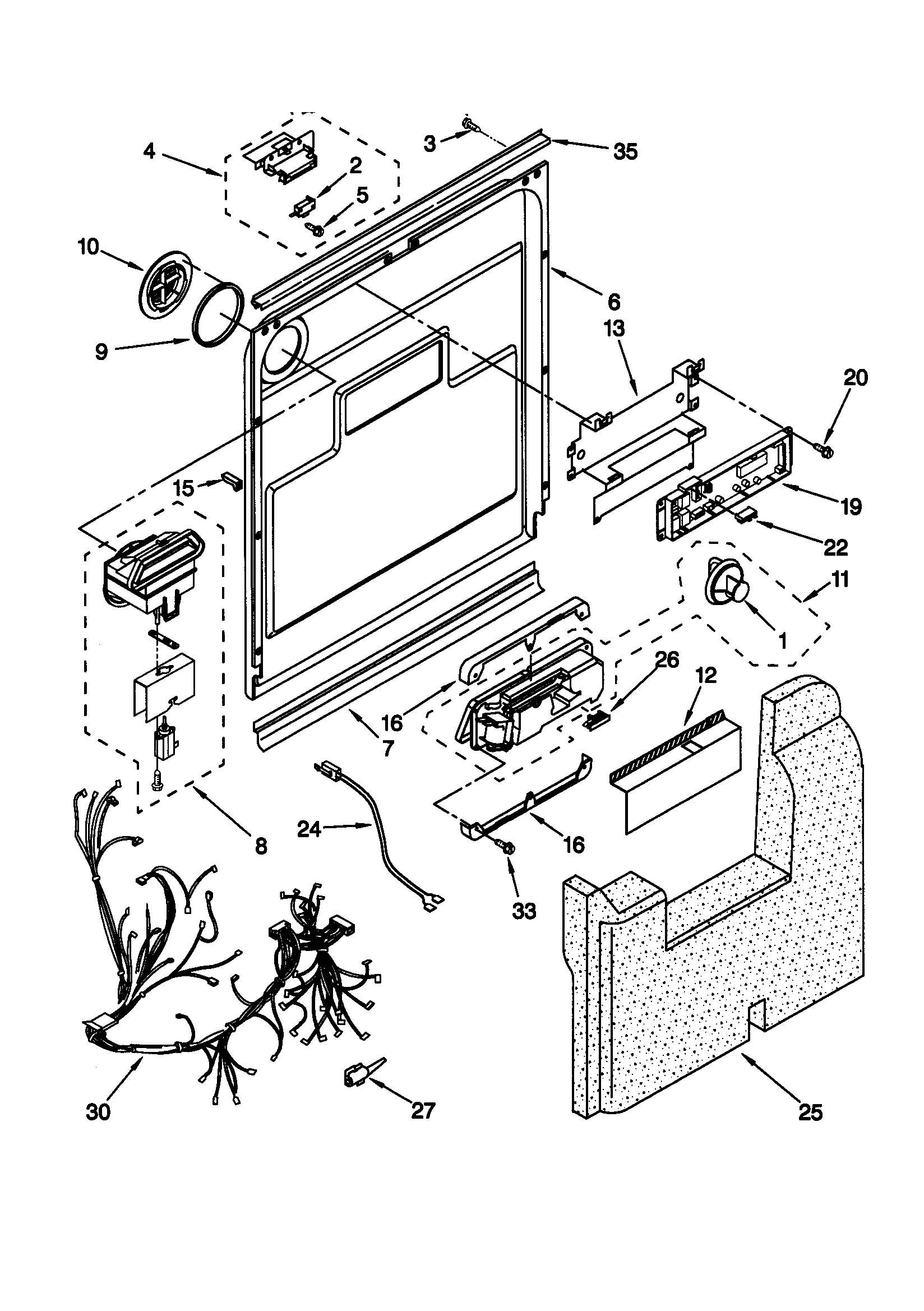 Kenmore 66515984990 door and latch diagram