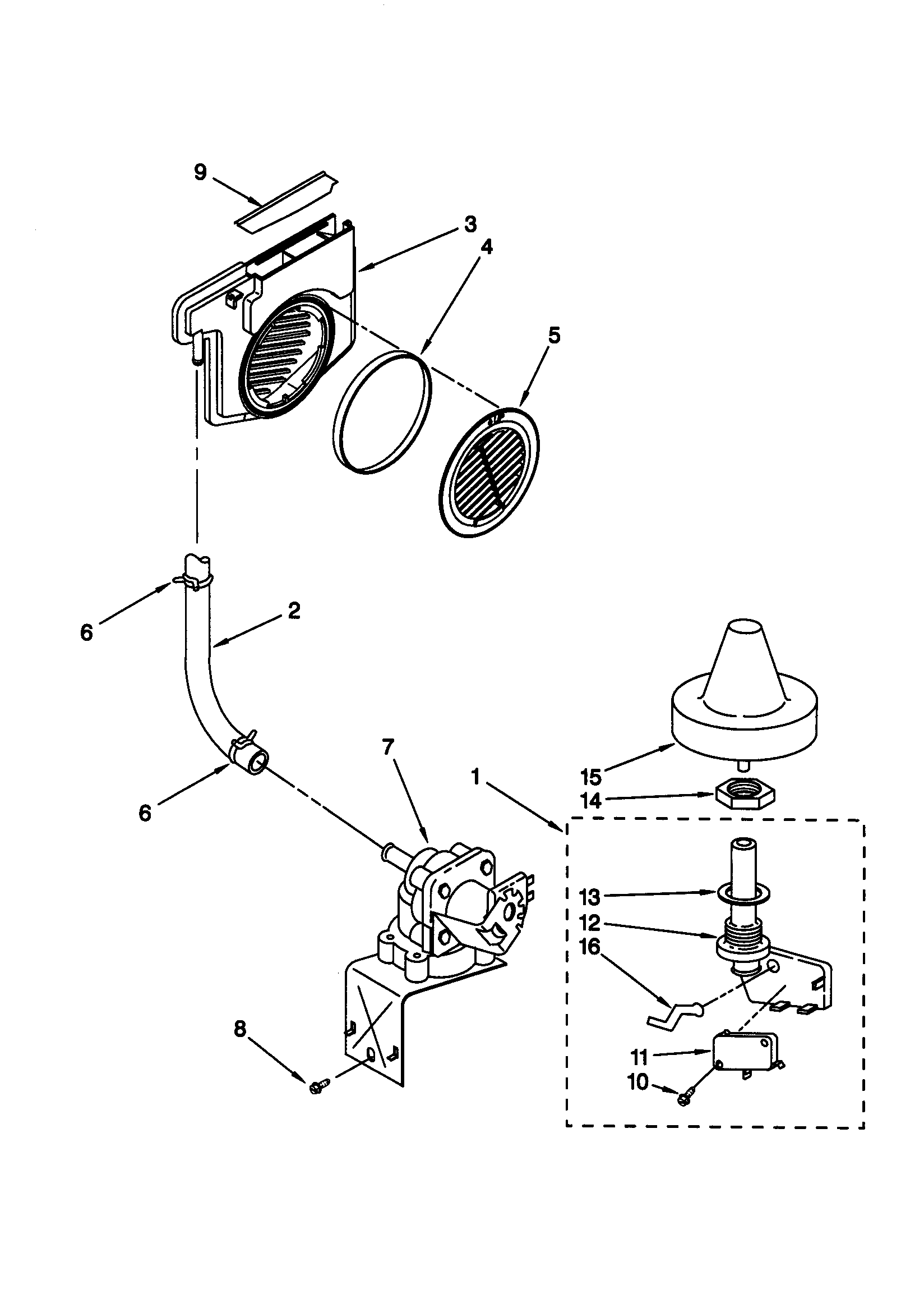 Kenmore 66515984990 fill and overfill diagram