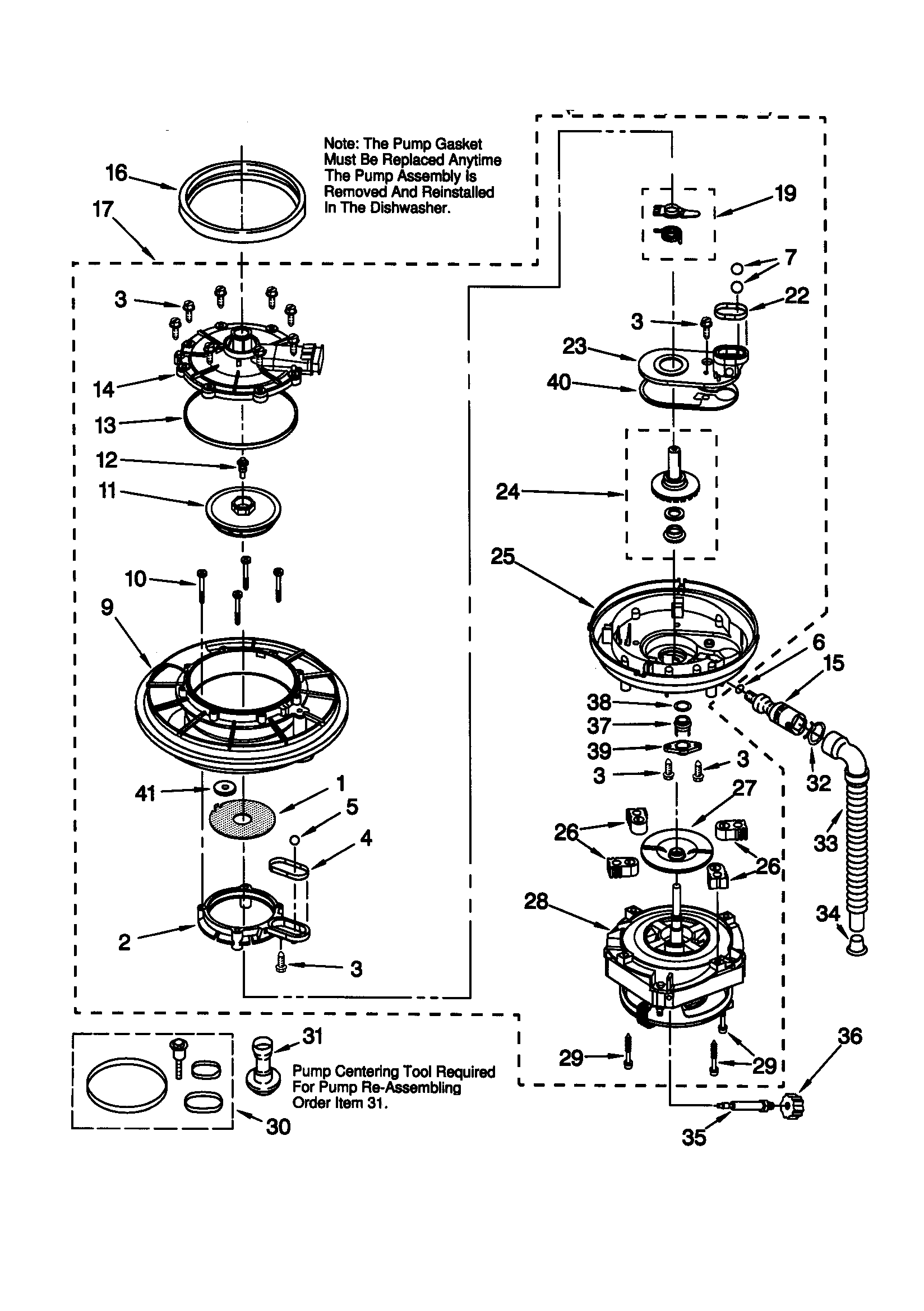 Kenmore 66515984990 pump and motor diagram