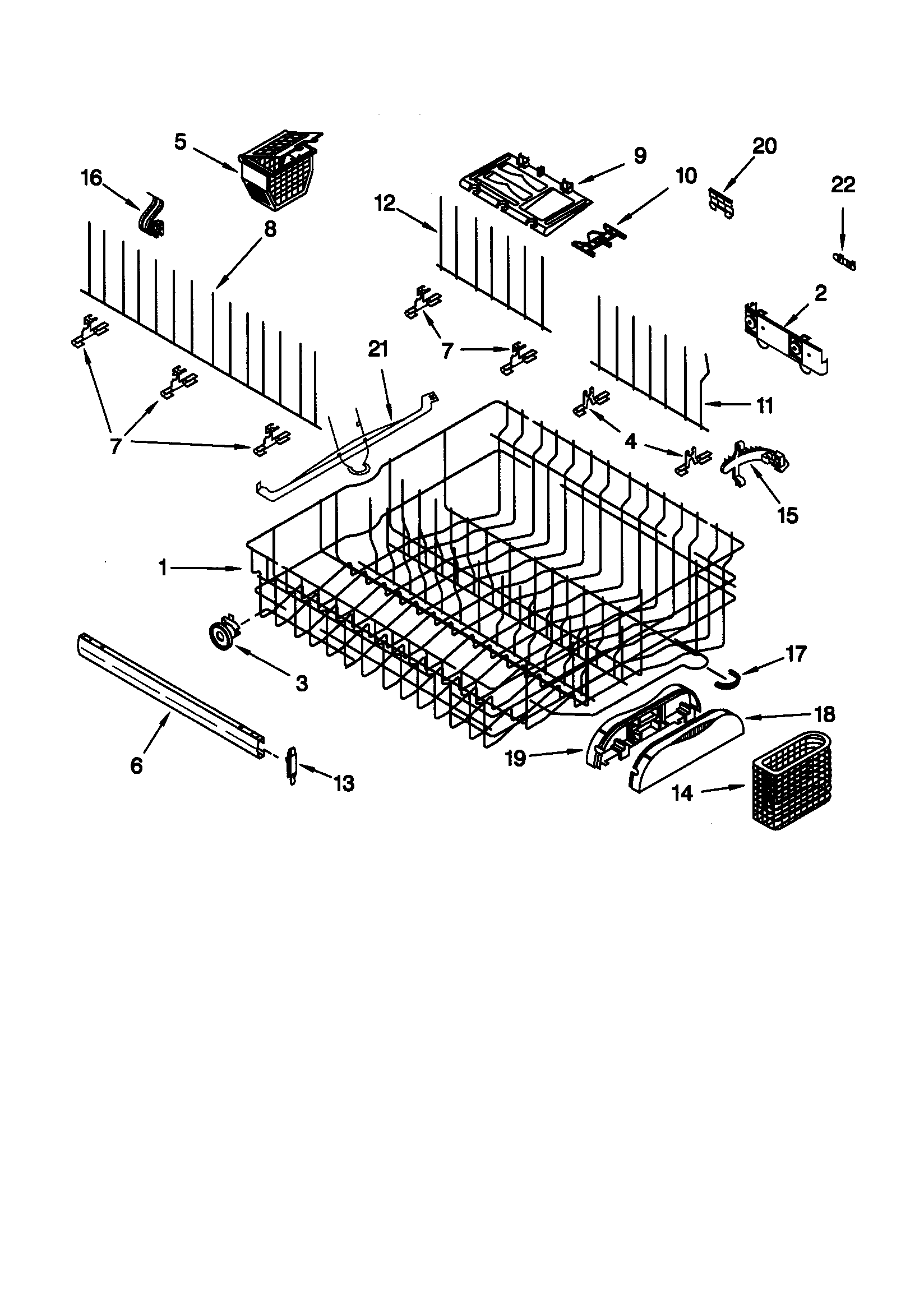 Kenmore 66515984990 upper rack and track diagram
