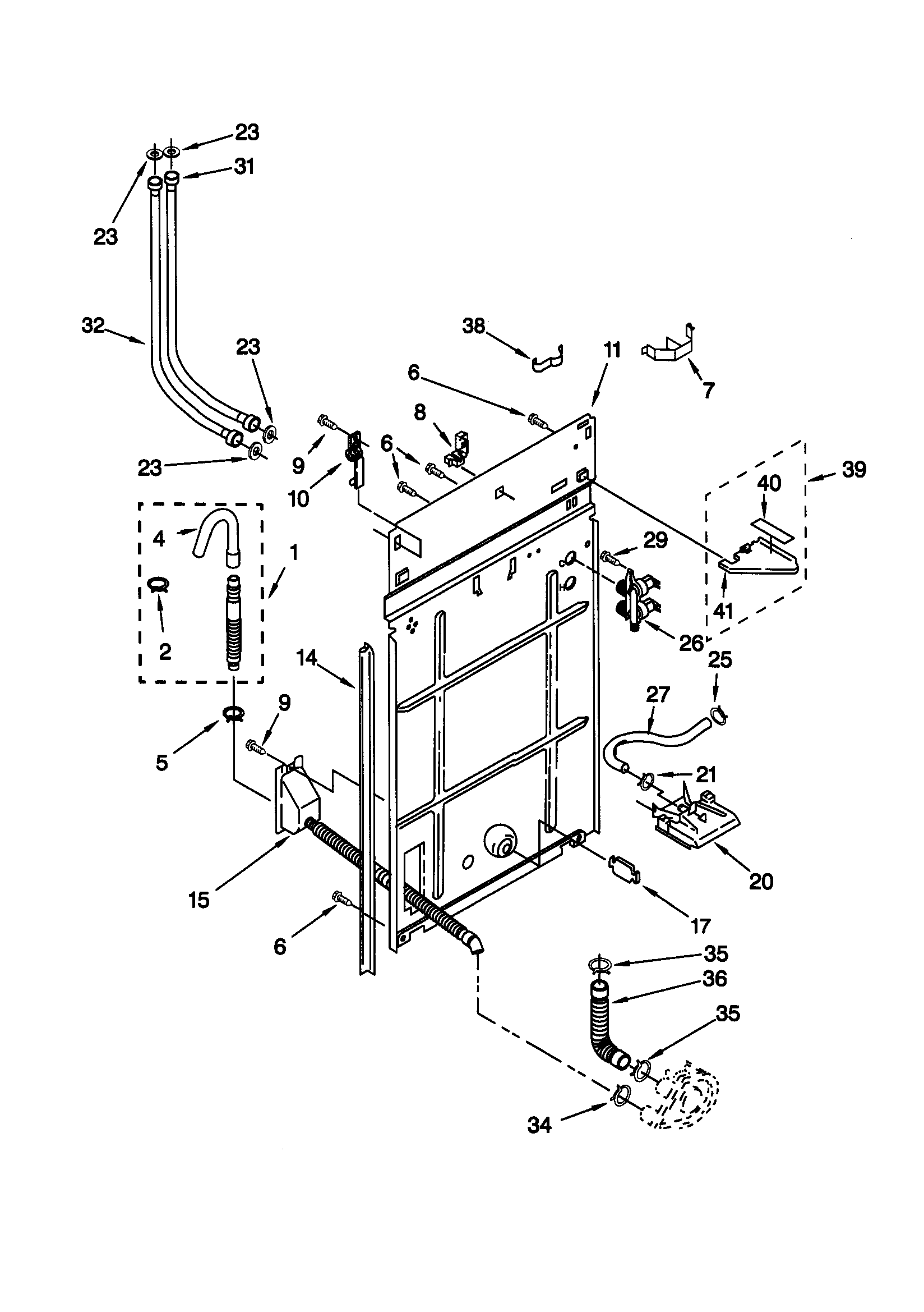Kenmore 11020722990 rear panel diagram