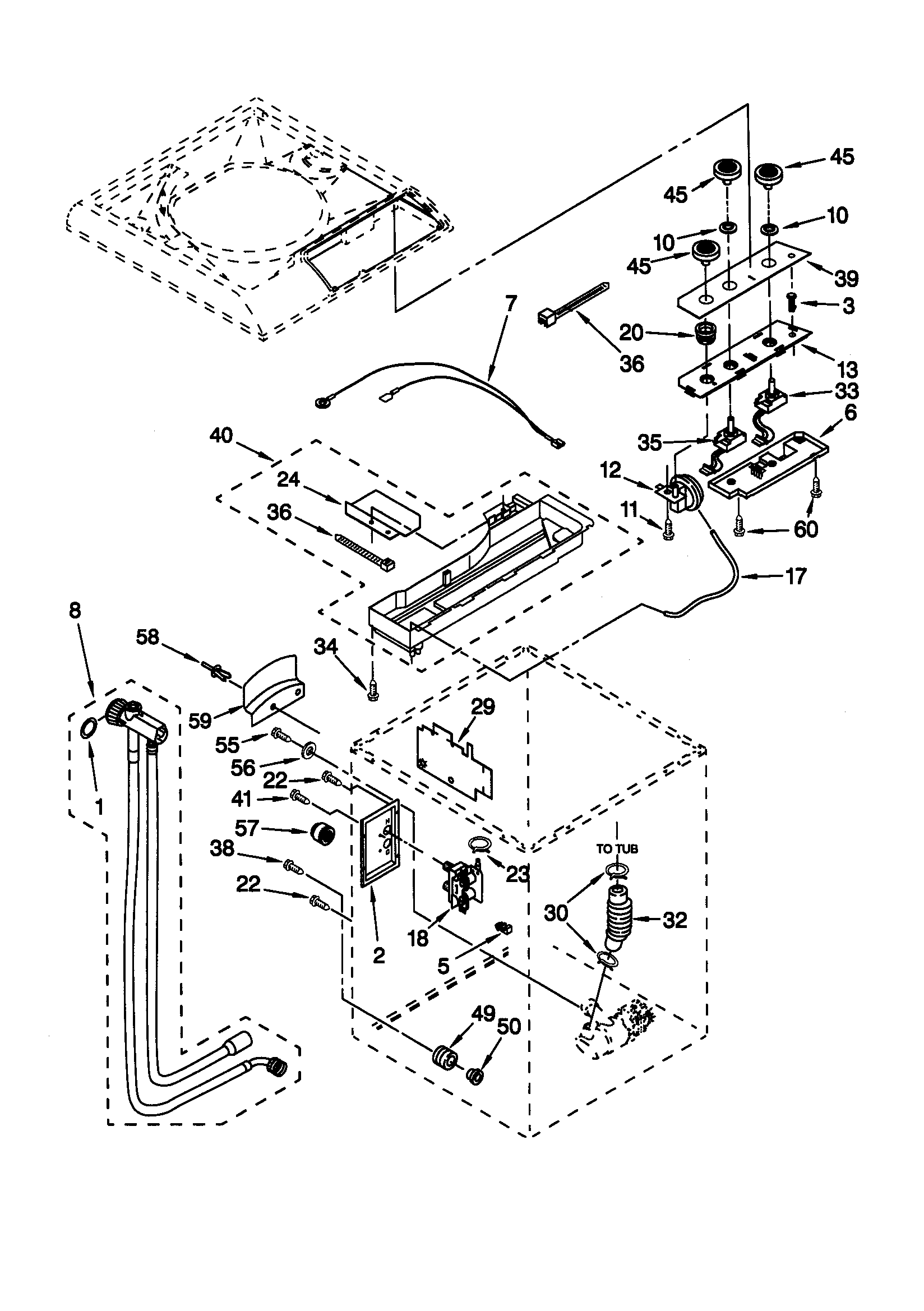 Kenmore 11049722990 controls and rear panel diagram