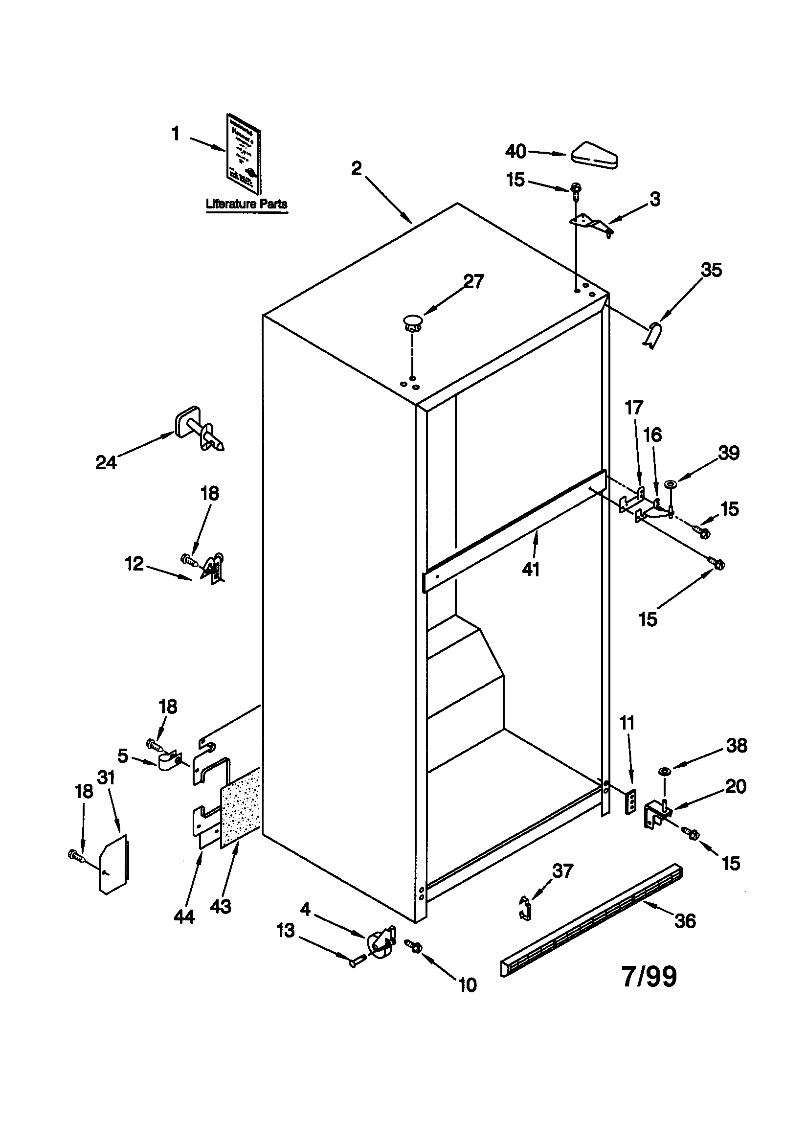 Kenmore 10660967990 cabinet diagram