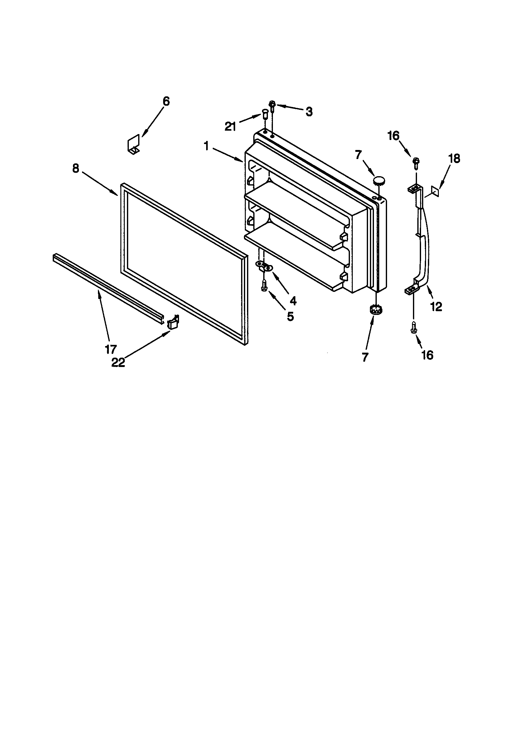 Kenmore 10660967990 freezer door diagram