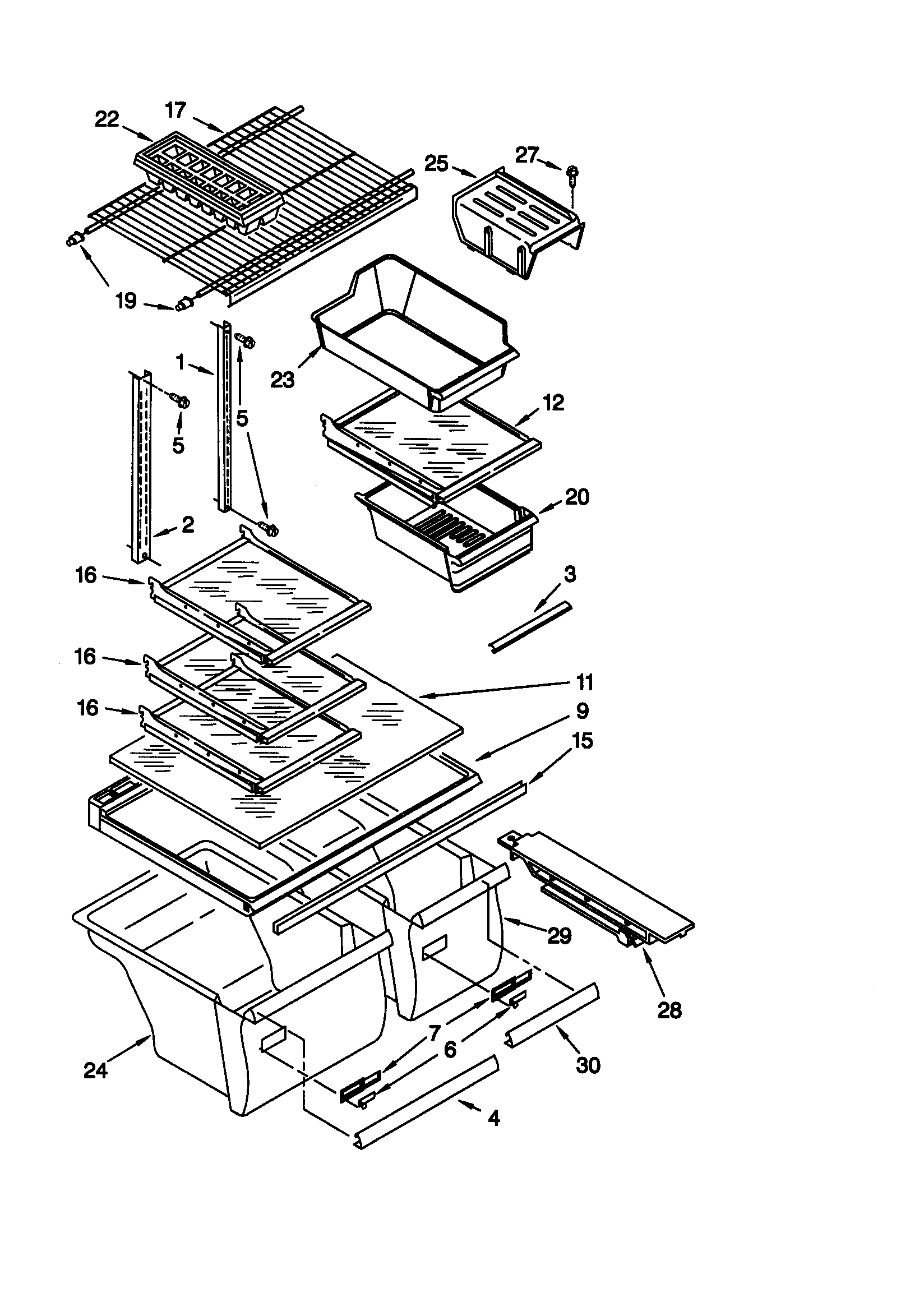Kenmore 10660967990 shelf diagram